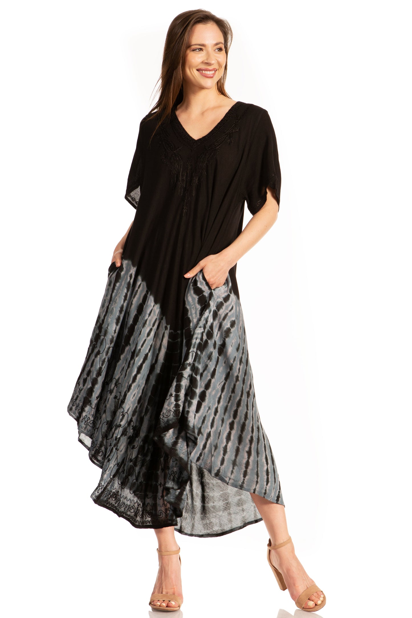 Sakkas Viveka Embroidered Caftan Dress - Concordia Style Boutique