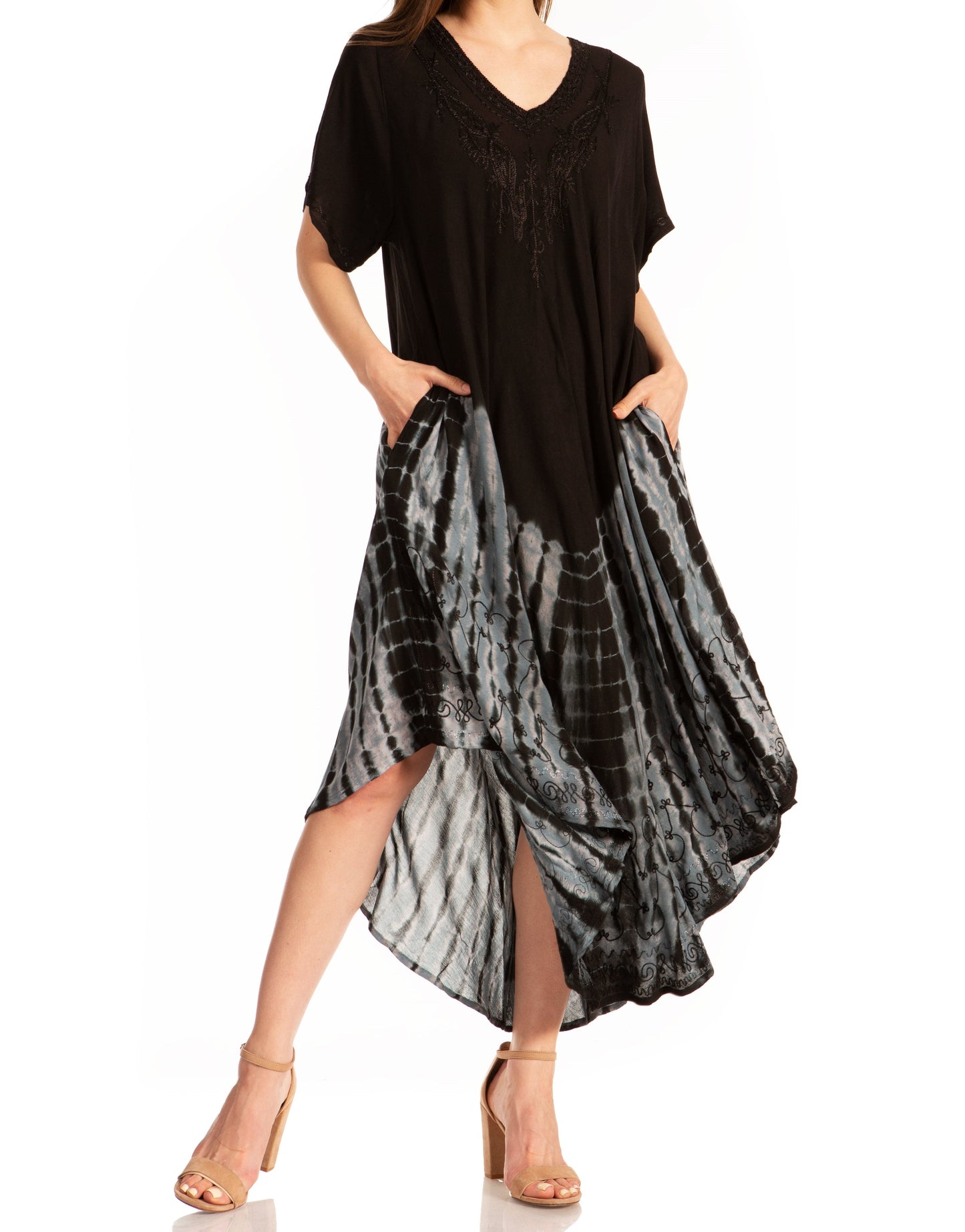 Sakkas Viveka Embroidered Caftan Dress - Concordia Style Boutique