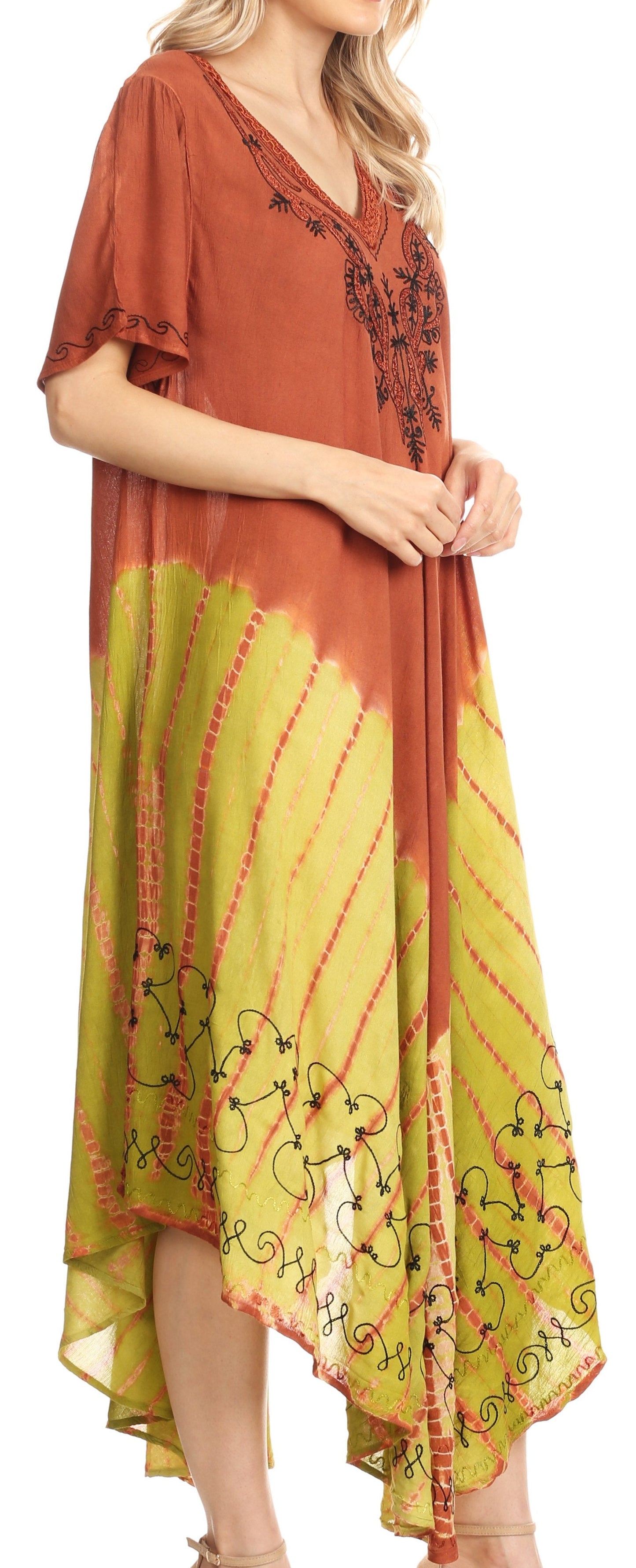 Sakkas Viveka Embroidered Caftan Dress - Concordia Style Boutique