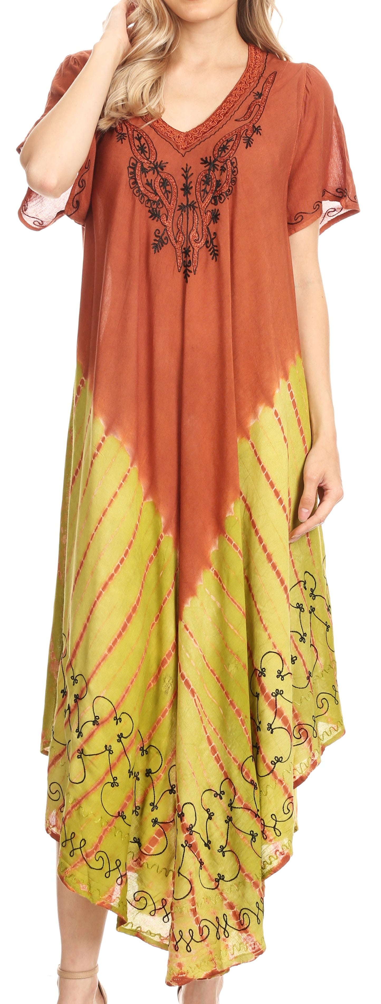 Sakkas Viveka Embroidered Caftan Dress - Concordia Style Boutique