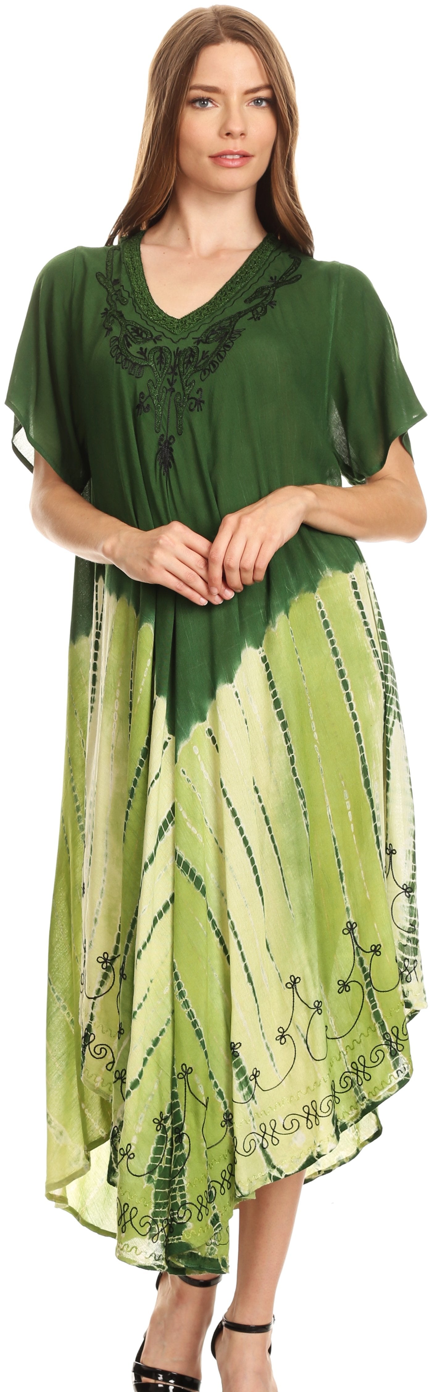 Sakkas Viveka Embroidered Caftan Dress - Concordia Style Boutique