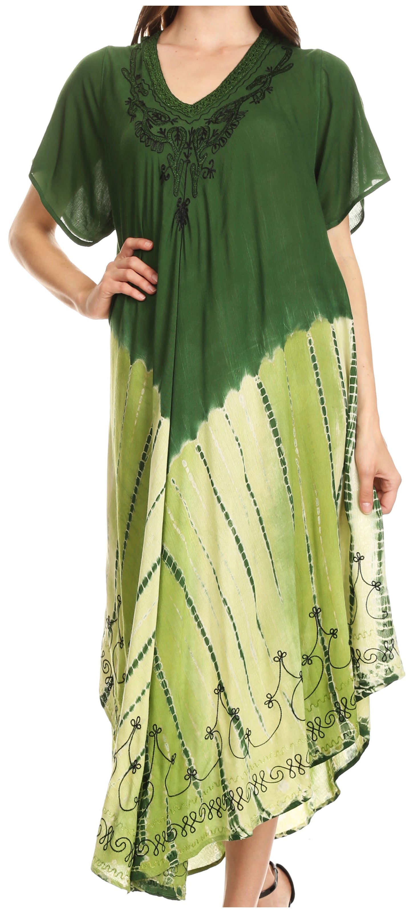 Sakkas Viveka Embroidered Caftan Dress - Concordia Style Boutique