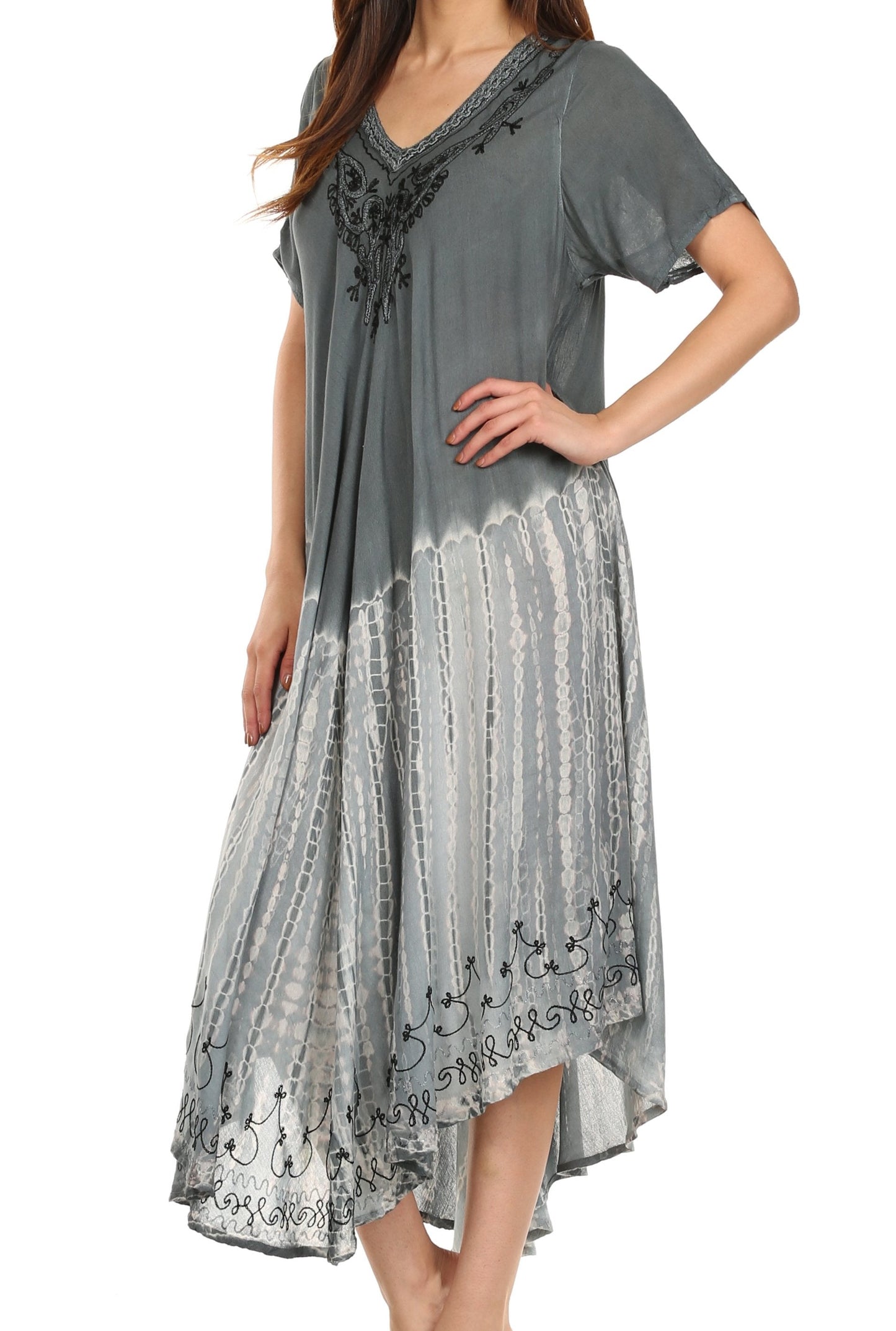 Sakkas Viveka Embroidered Caftan Dress - Concordia Style Boutique