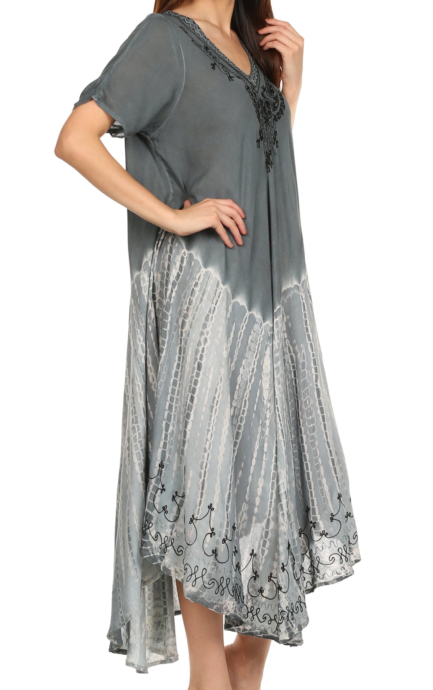 Sakkas Viveka Embroidered Caftan Dress - Concordia Style Boutique