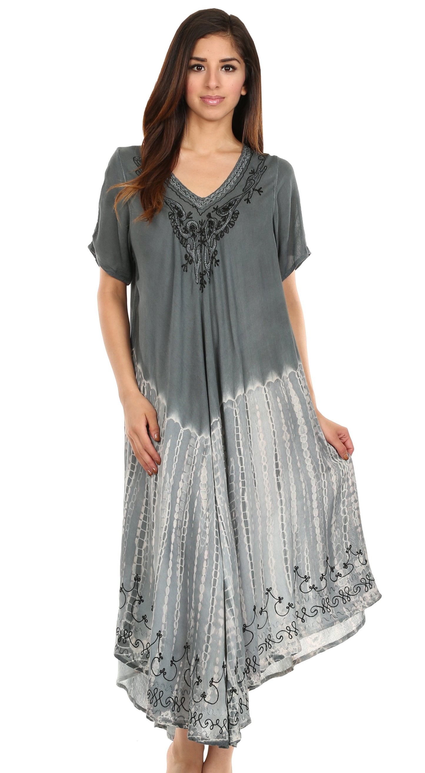 Sakkas Viveka Embroidered Caftan Dress - Concordia Style Boutique