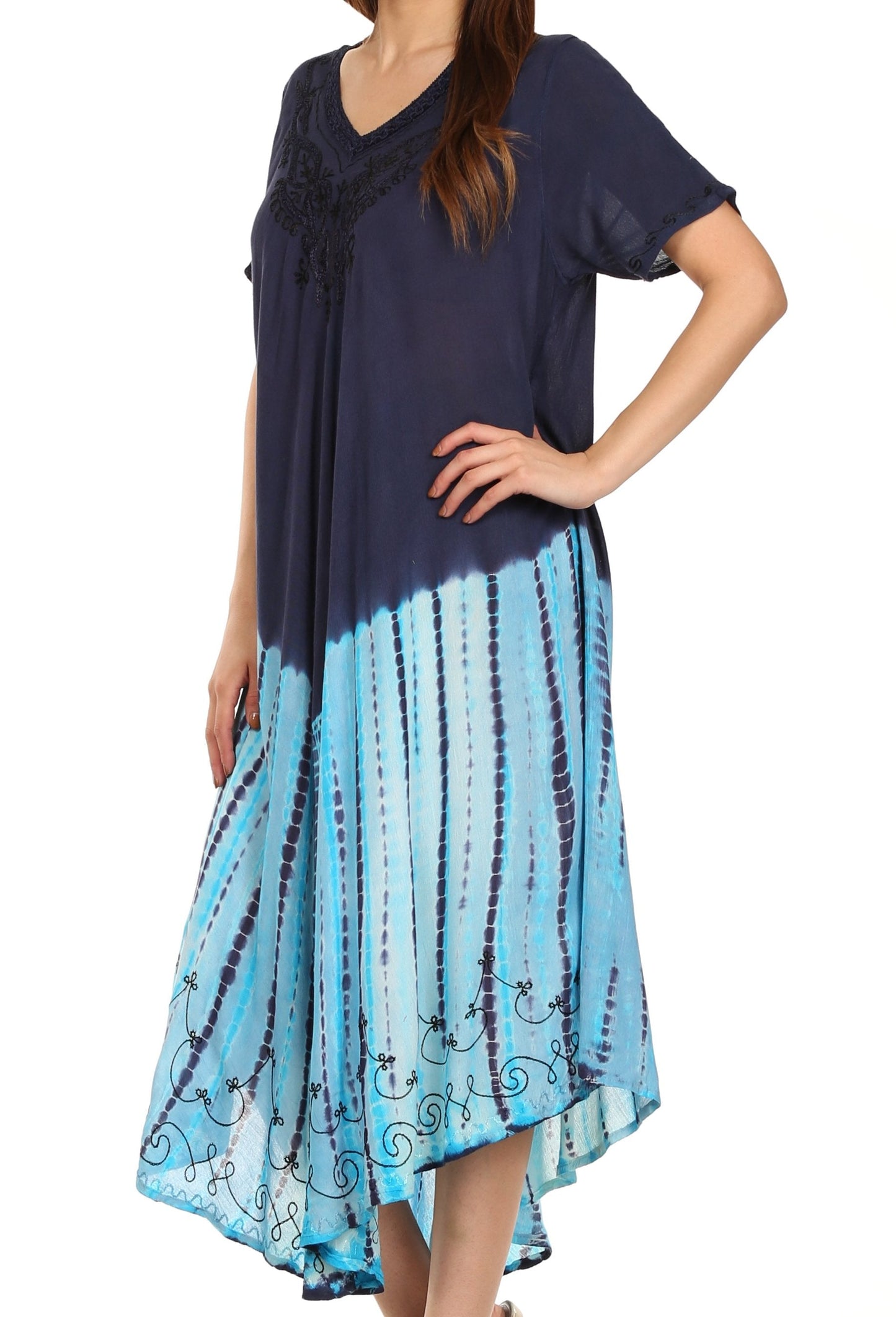 Sakkas Viveka Embroidered Caftan Dress - Concordia Style Boutique