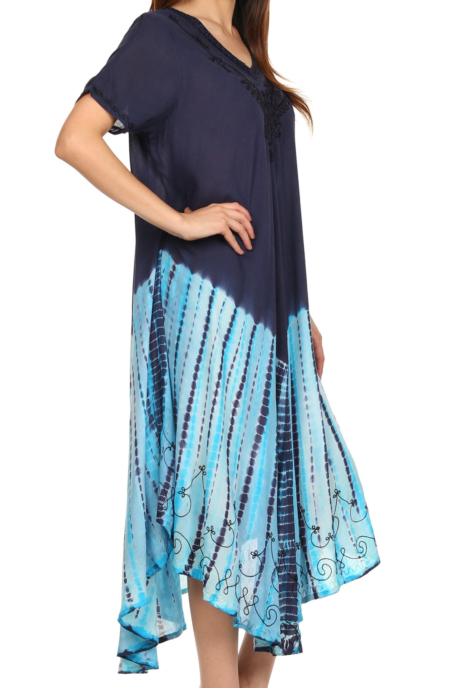 Sakkas Viveka Embroidered Caftan Dress - Concordia Style Boutique