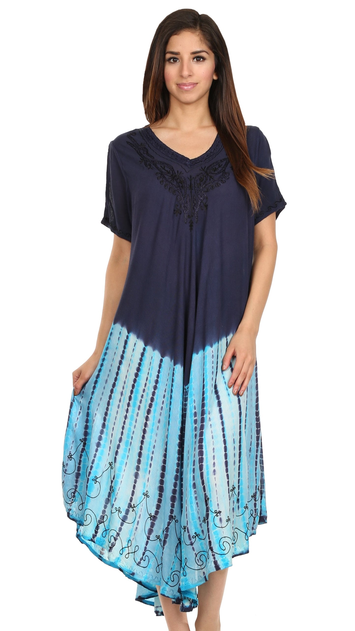 Sakkas Viveka Embroidered Caftan Dress - Concordia Style Boutique