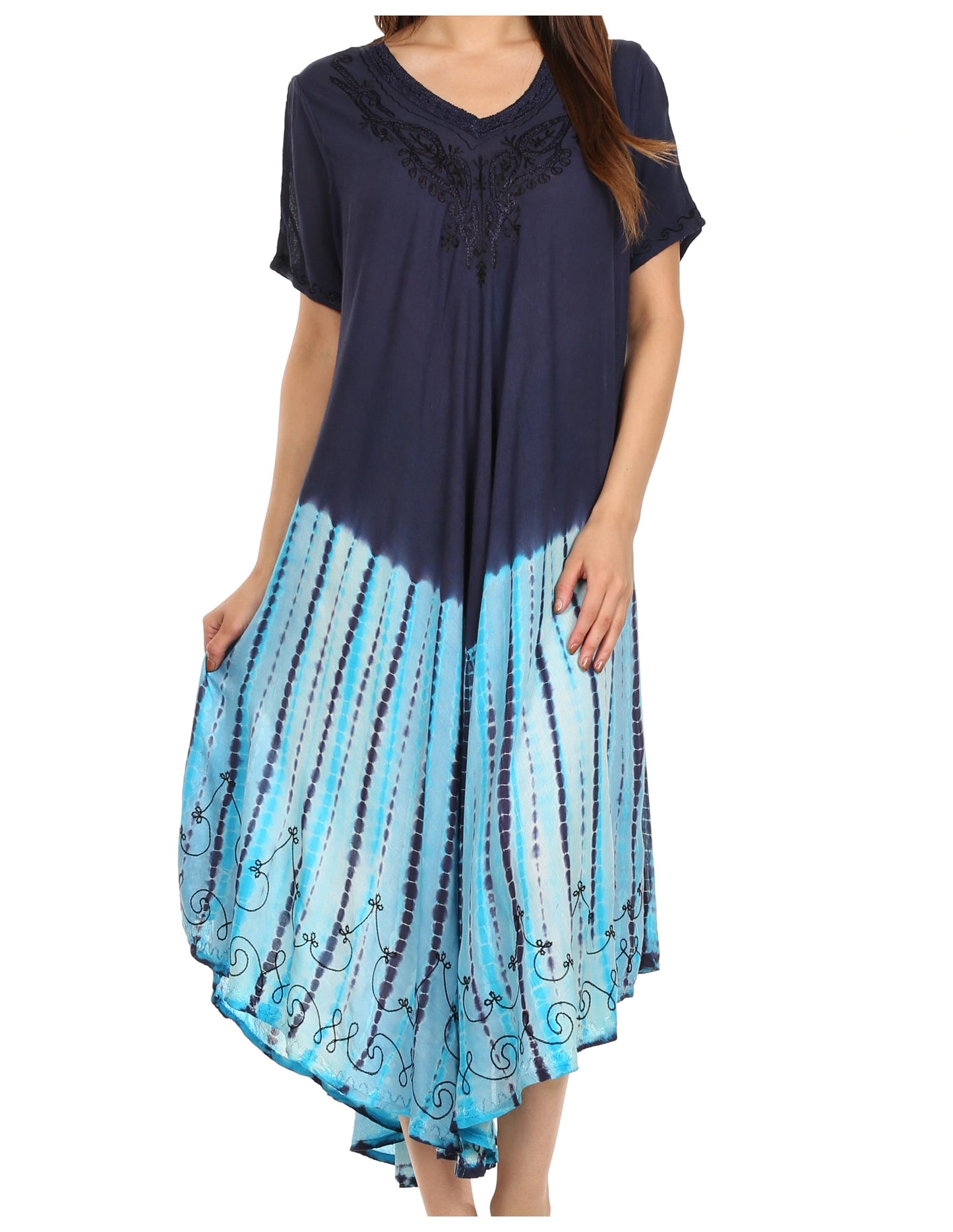 Sakkas Viveka Embroidered Caftan Dress - Concordia Style Boutique