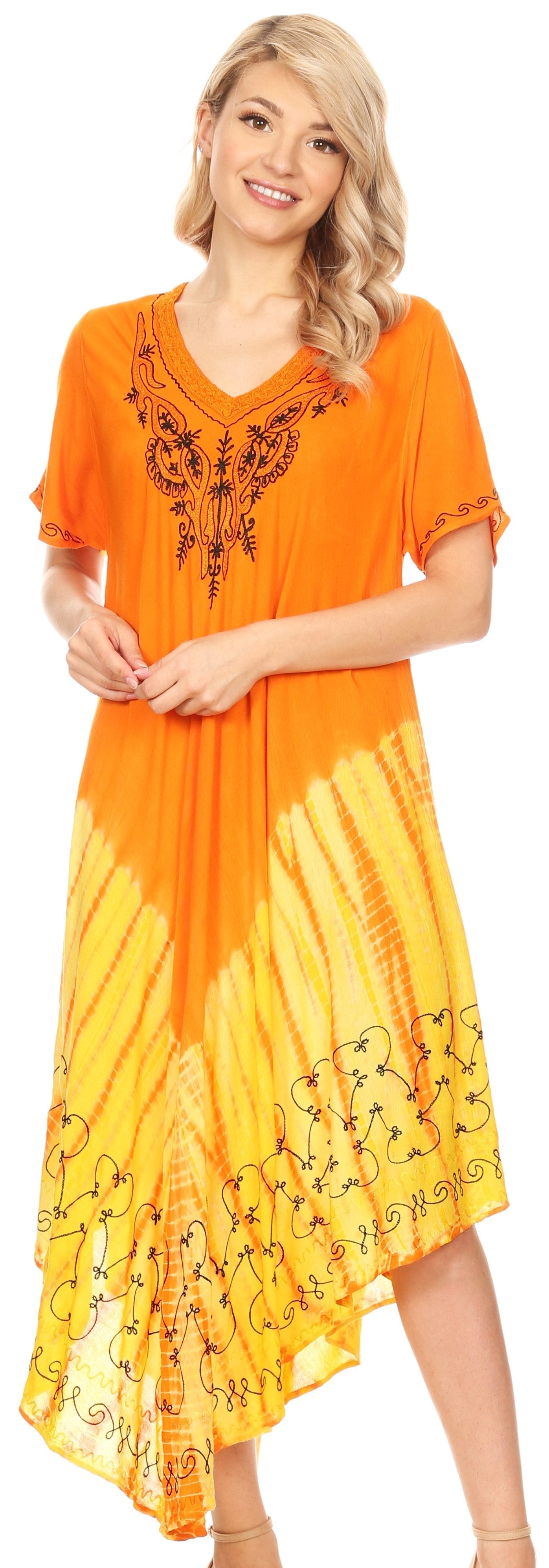 Sakkas Viveka Embroidered Caftan Dress - Concordia Style Boutique