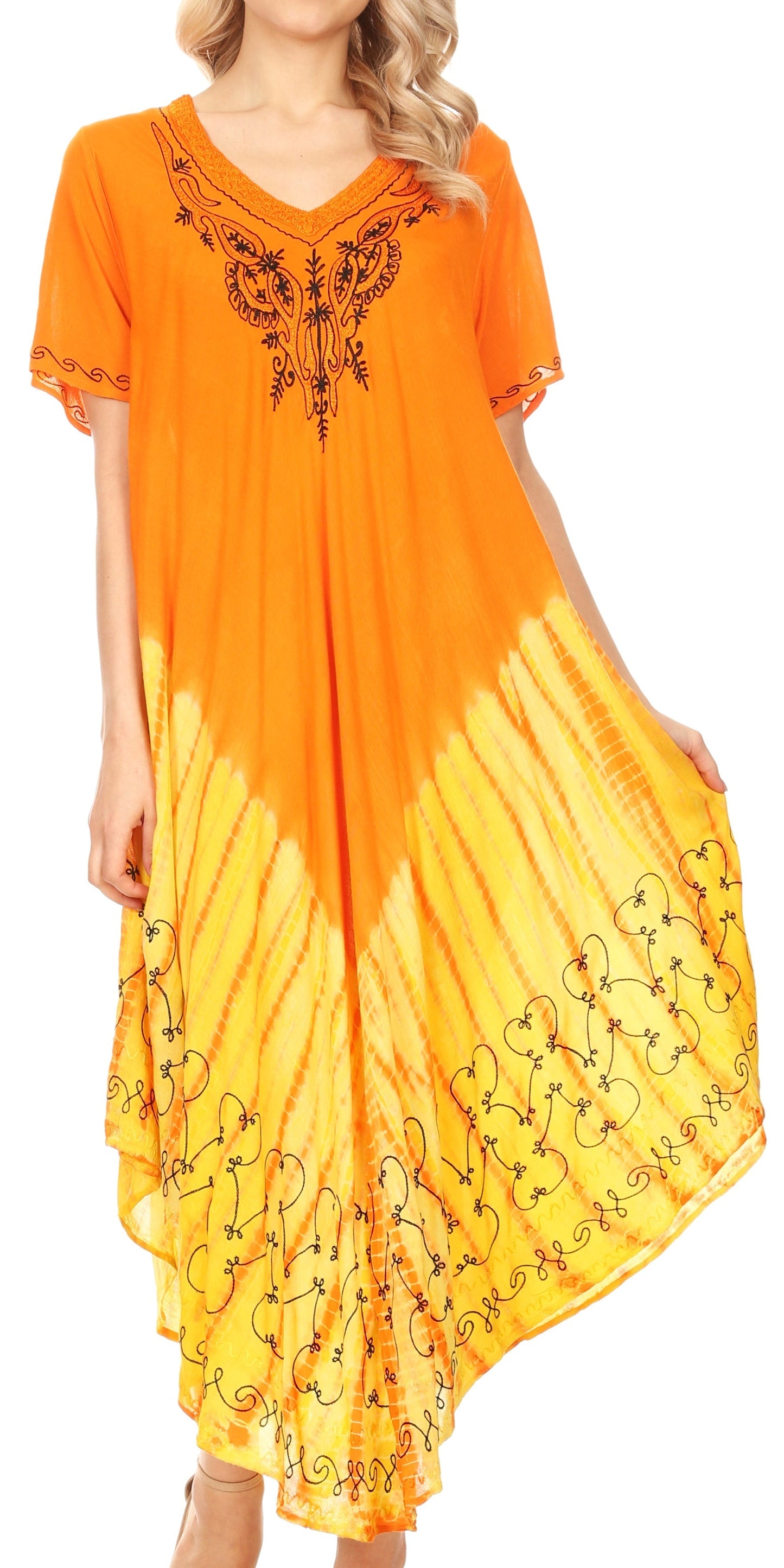 Sakkas Viveka Embroidered Caftan Dress - Concordia Style Boutique