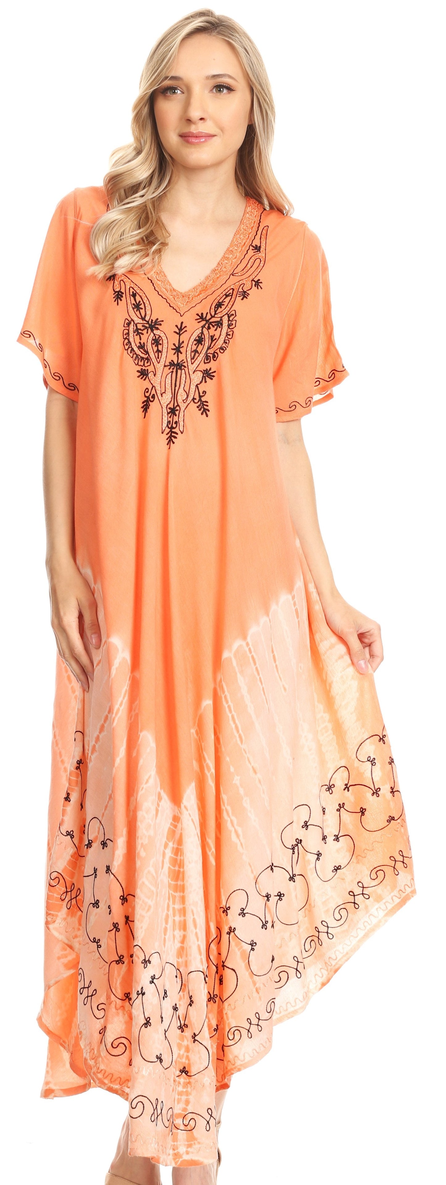 Sakkas Viveka Embroidered Caftan Dress - Concordia Style Boutique