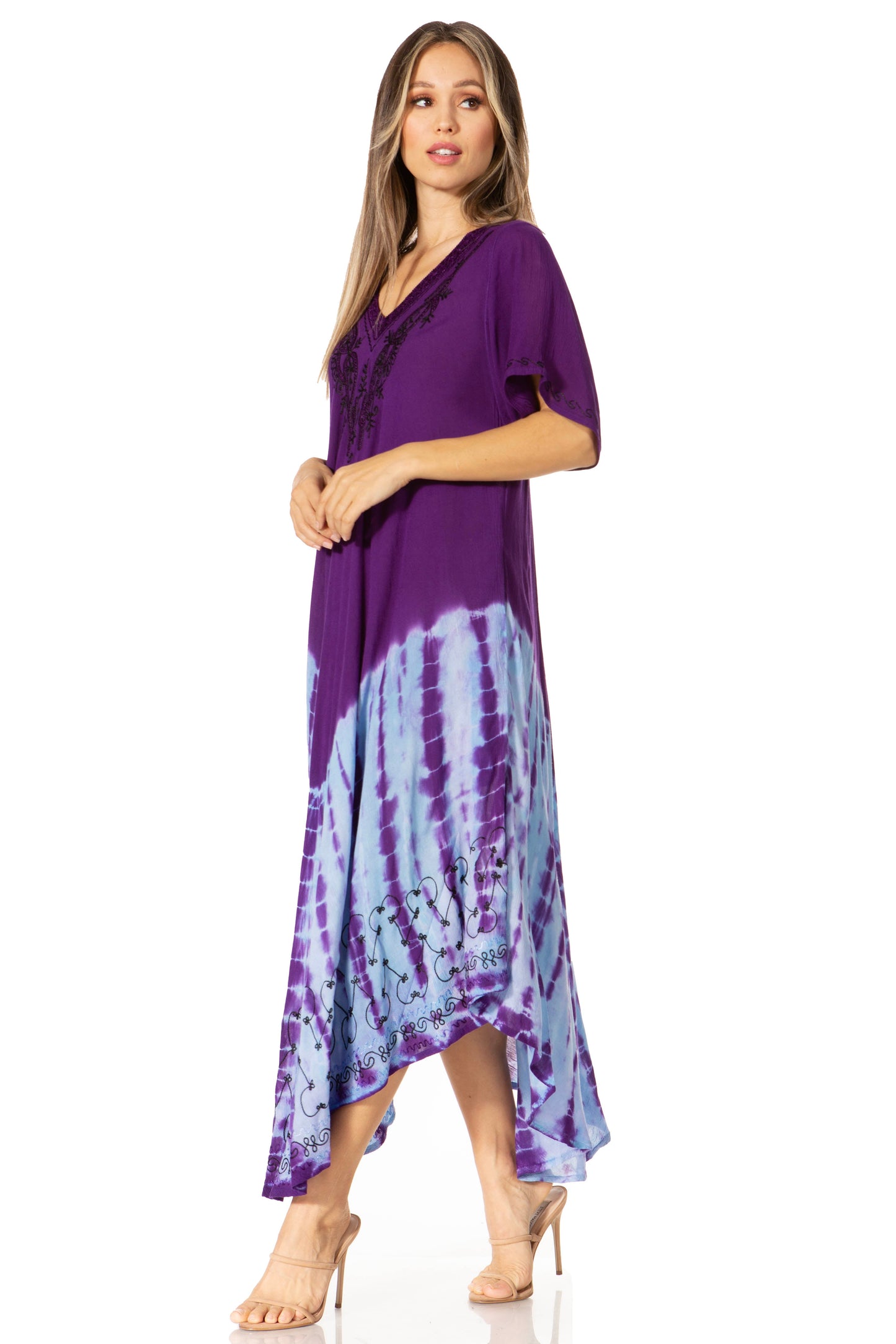 Sakkas Viveka Embroidered Caftan Dress - Concordia Style Boutique