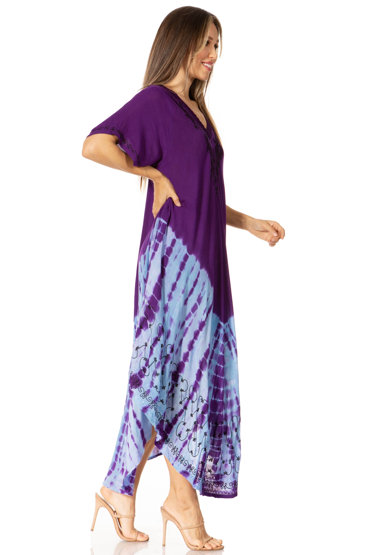 Sakkas Viveka Embroidered Caftan Dress - Concordia Style Boutique