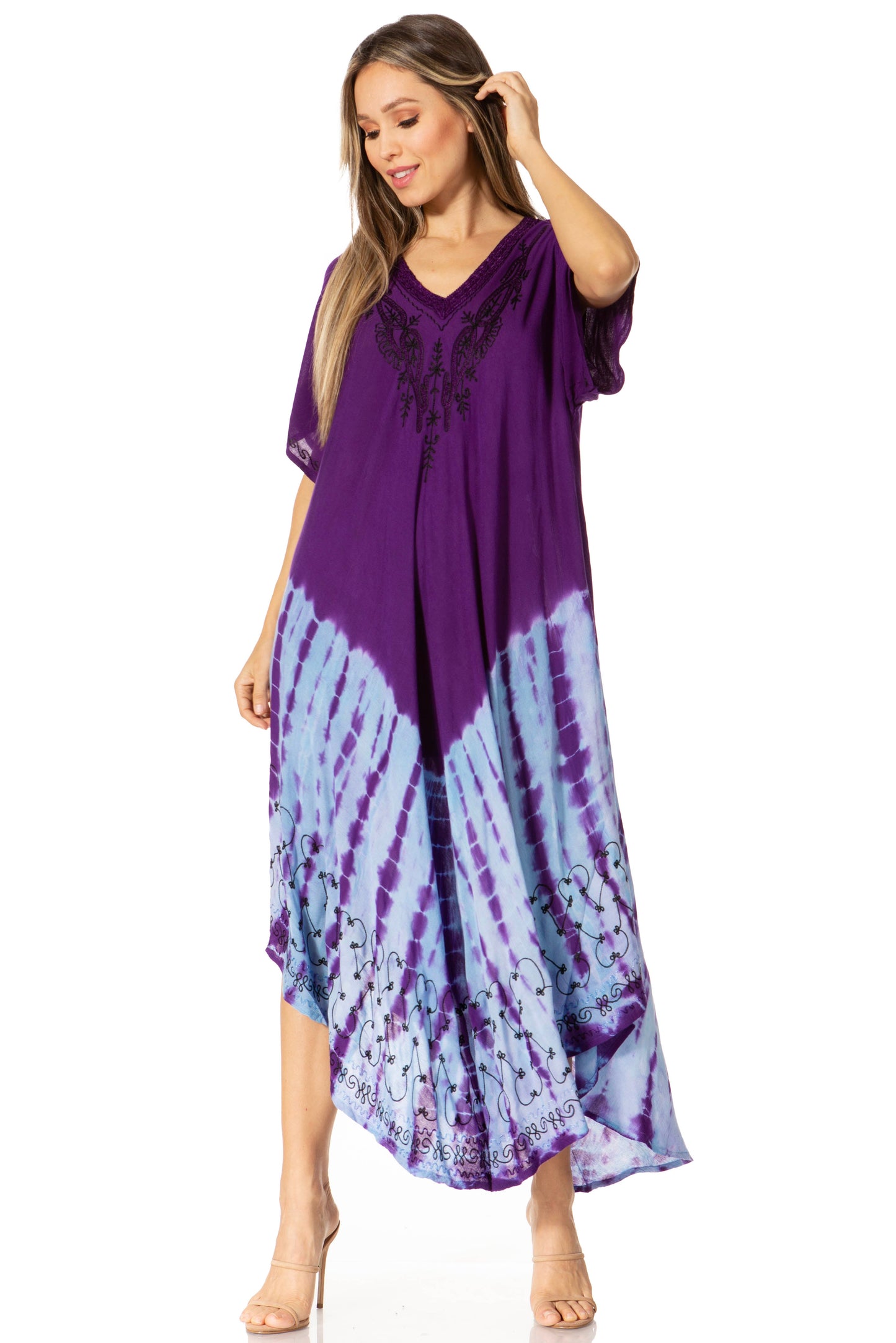 Sakkas Viveka Embroidered Caftan Dress - Concordia Style Boutique