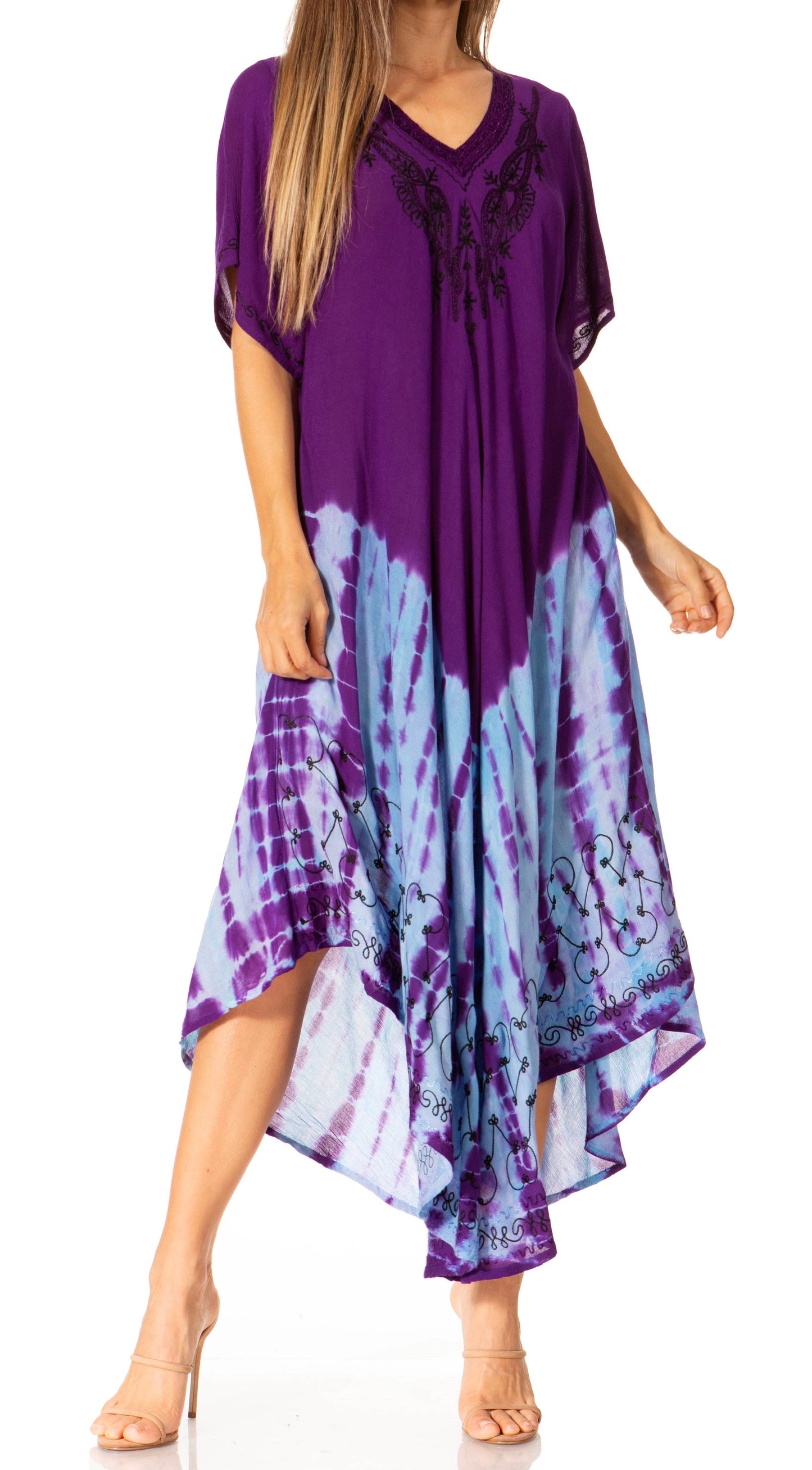 Sakkas Viveka Embroidered Caftan Dress - Concordia Style Boutique