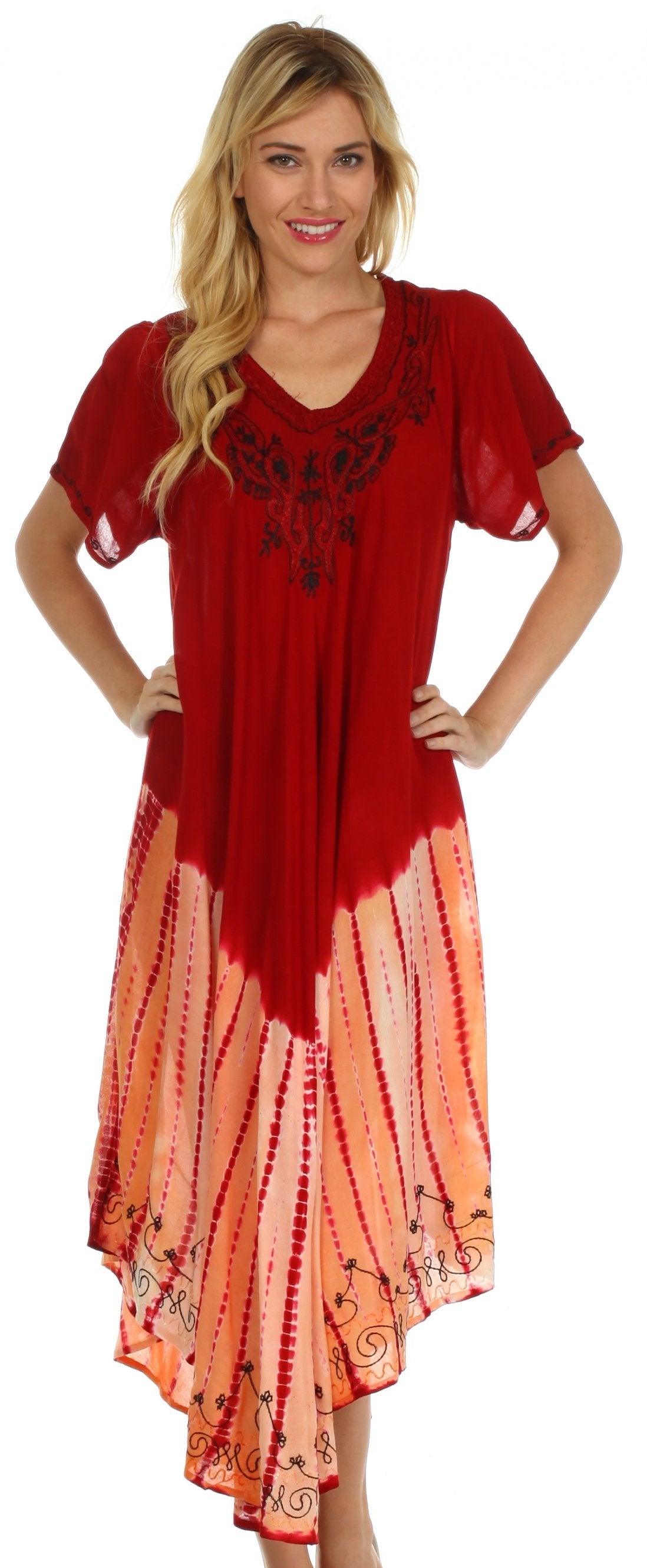 Sakkas Viveka Embroidered Caftan Dress - Concordia Style Boutique