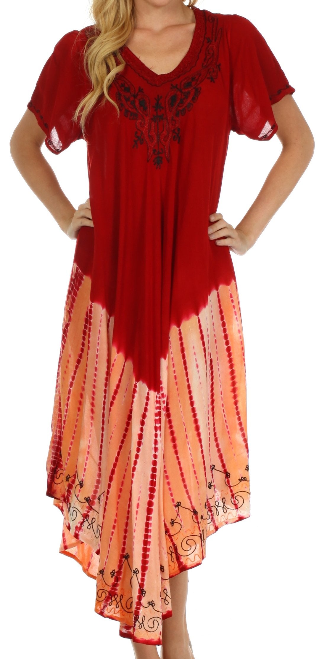 Sakkas Viveka Embroidered Caftan Dress - Concordia Style Boutique