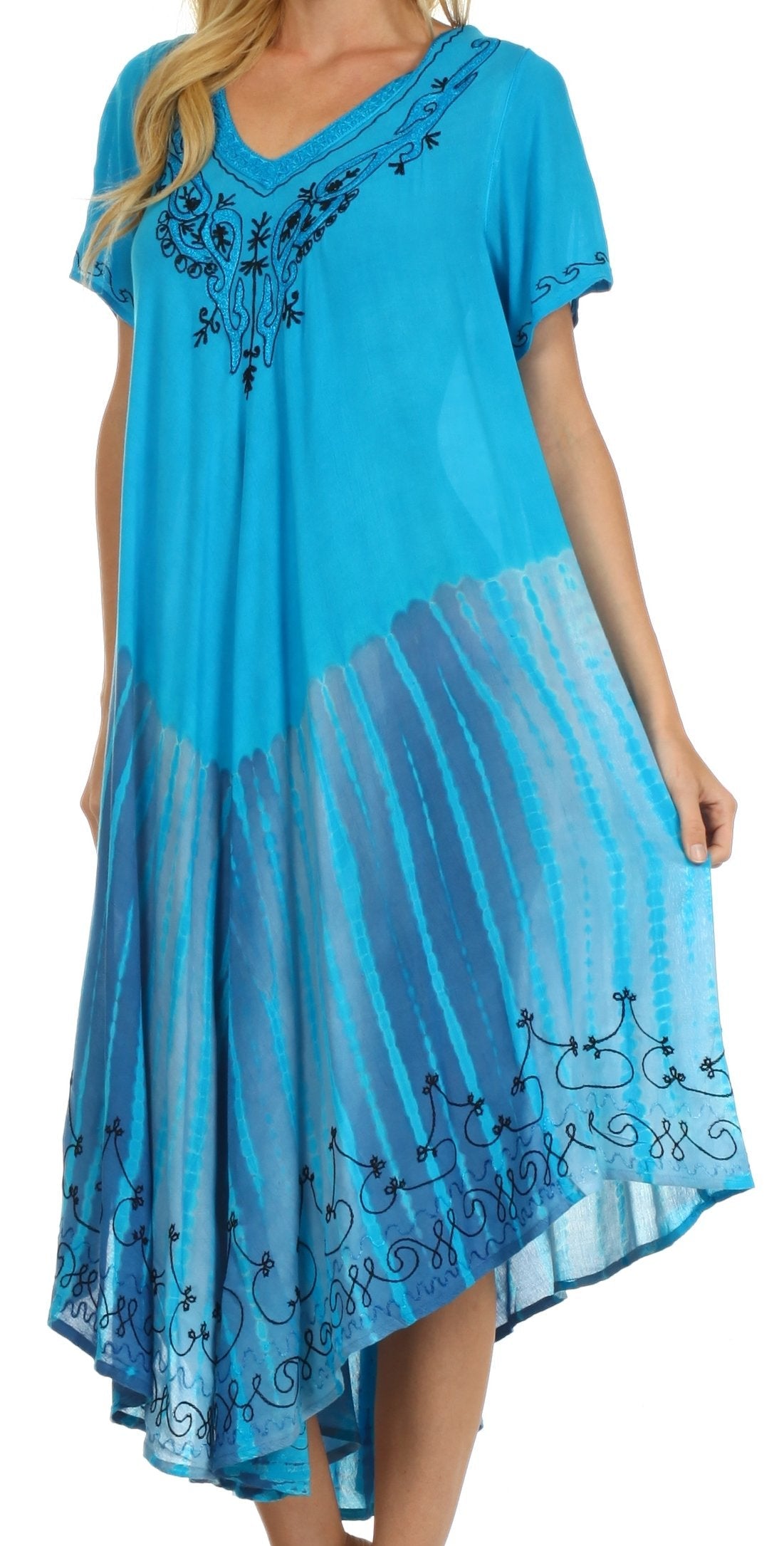 Sakkas Viveka Embroidered Caftan Dress - Concordia Style Boutique