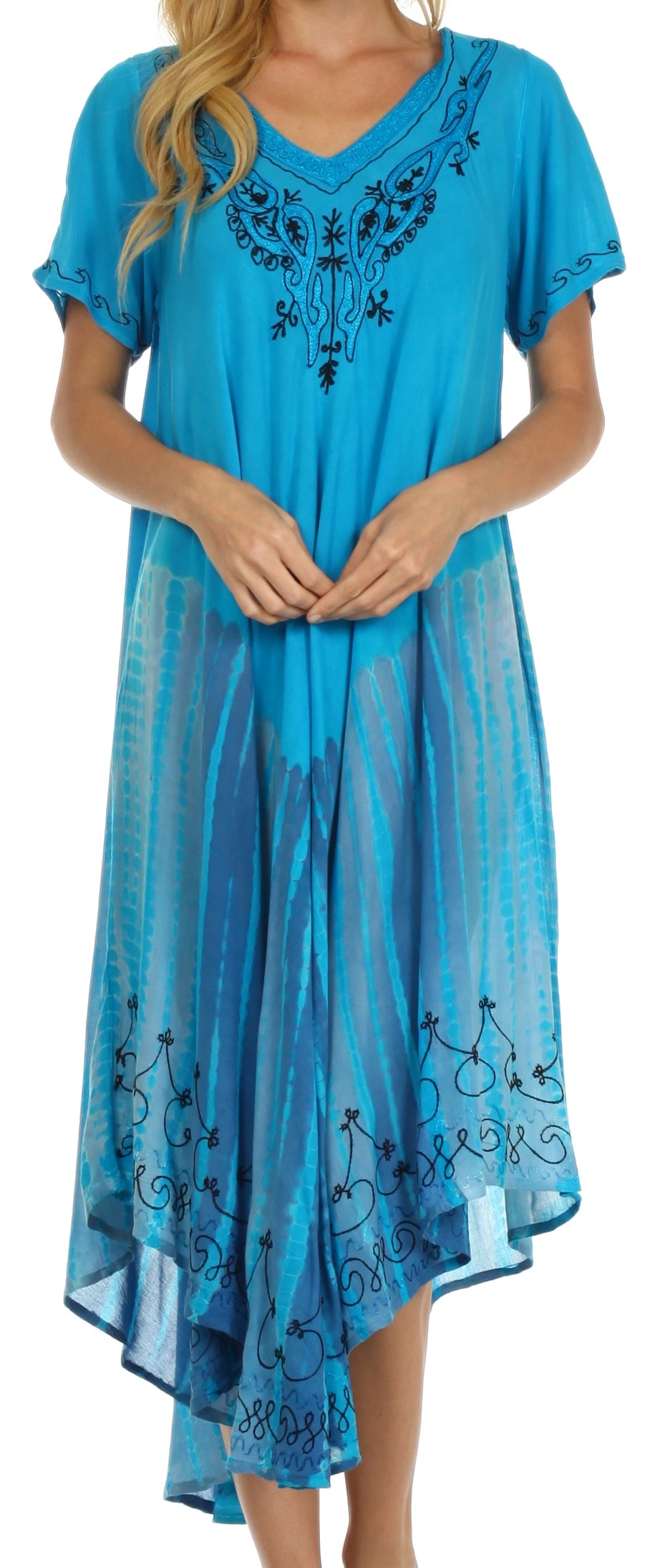 Sakkas Viveka Embroidered Caftan Dress - Concordia Style Boutique