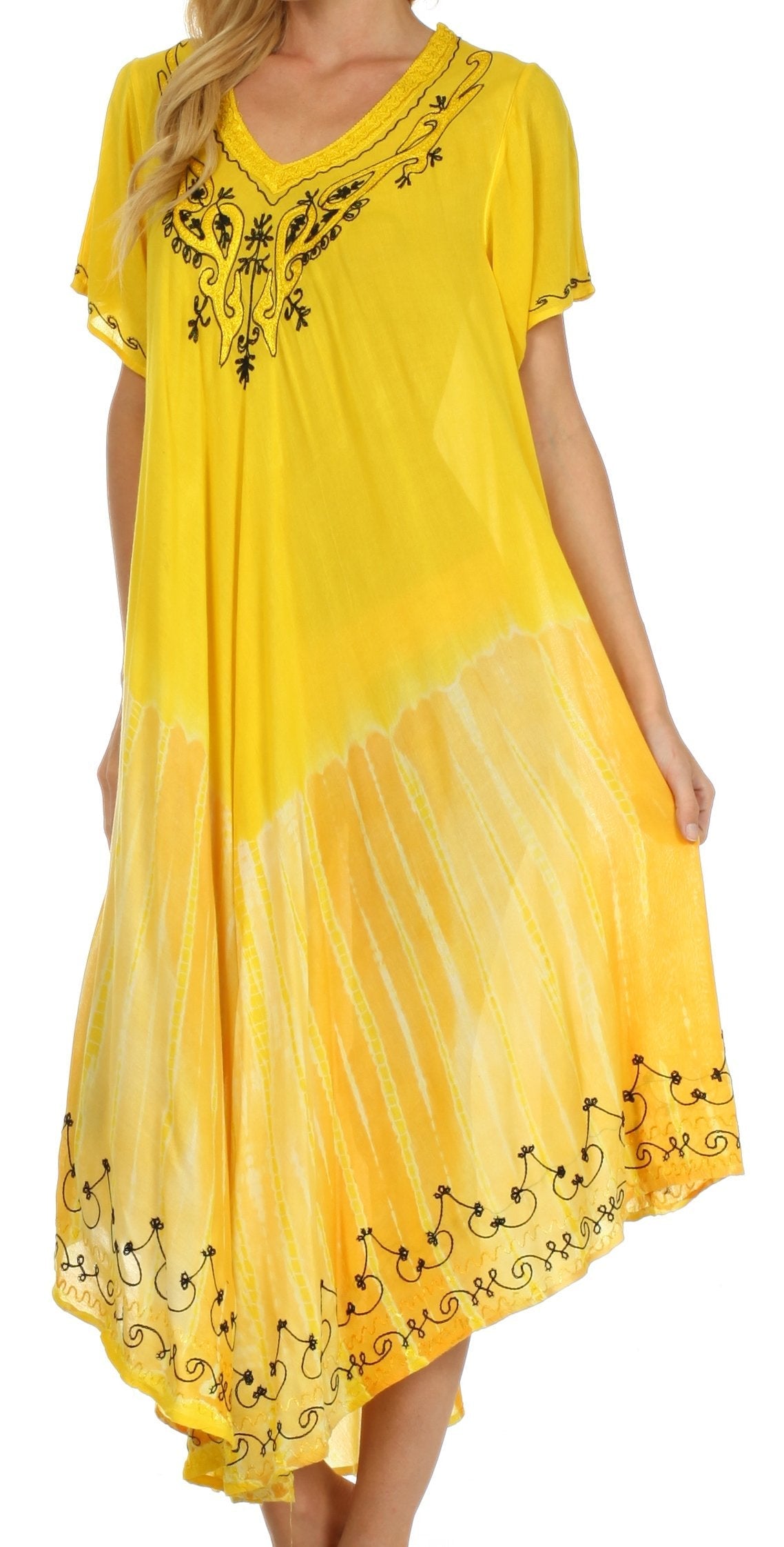 Sakkas Viveka Embroidered Caftan Dress - Concordia Style Boutique