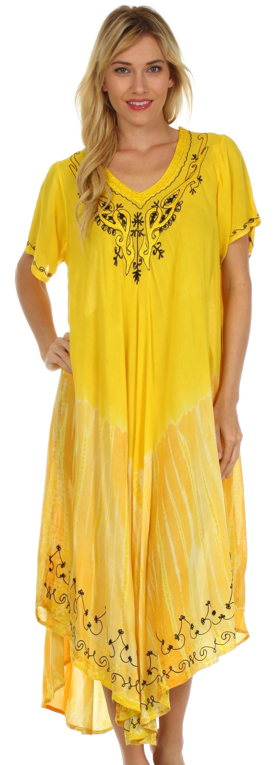 Sakkas Viveka Embroidered Caftan Dress - Concordia Style Boutique