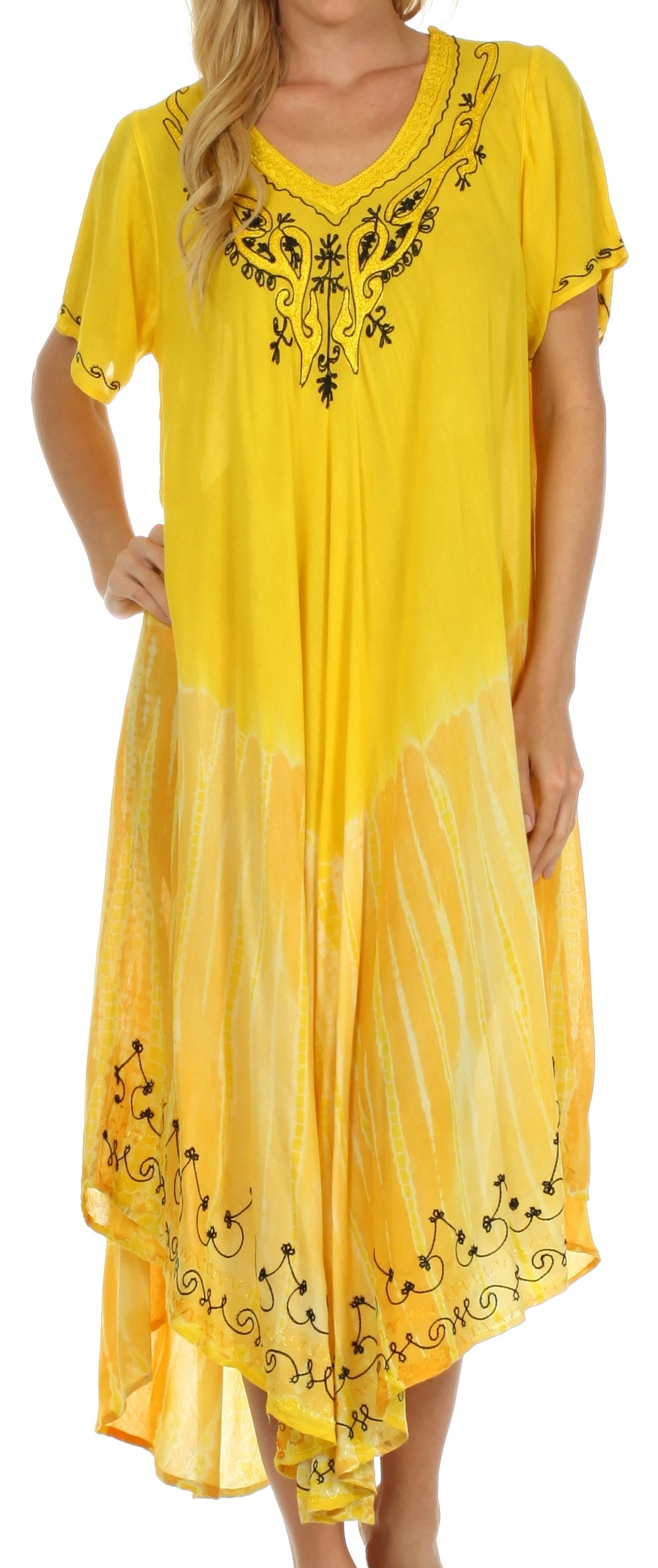 Sakkas Viveka Embroidered Caftan Dress - Concordia Style Boutique