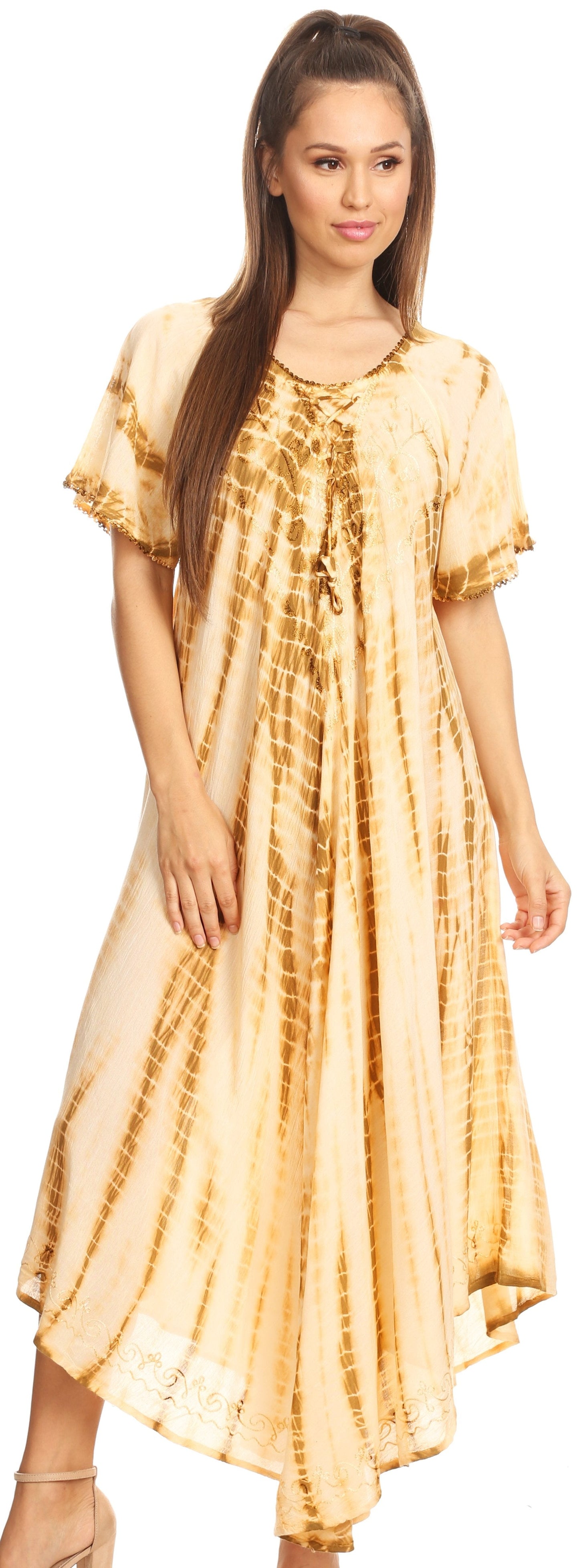 Sakkas Melika Tie Dye Caftan Dress - Concordia Style Boutique