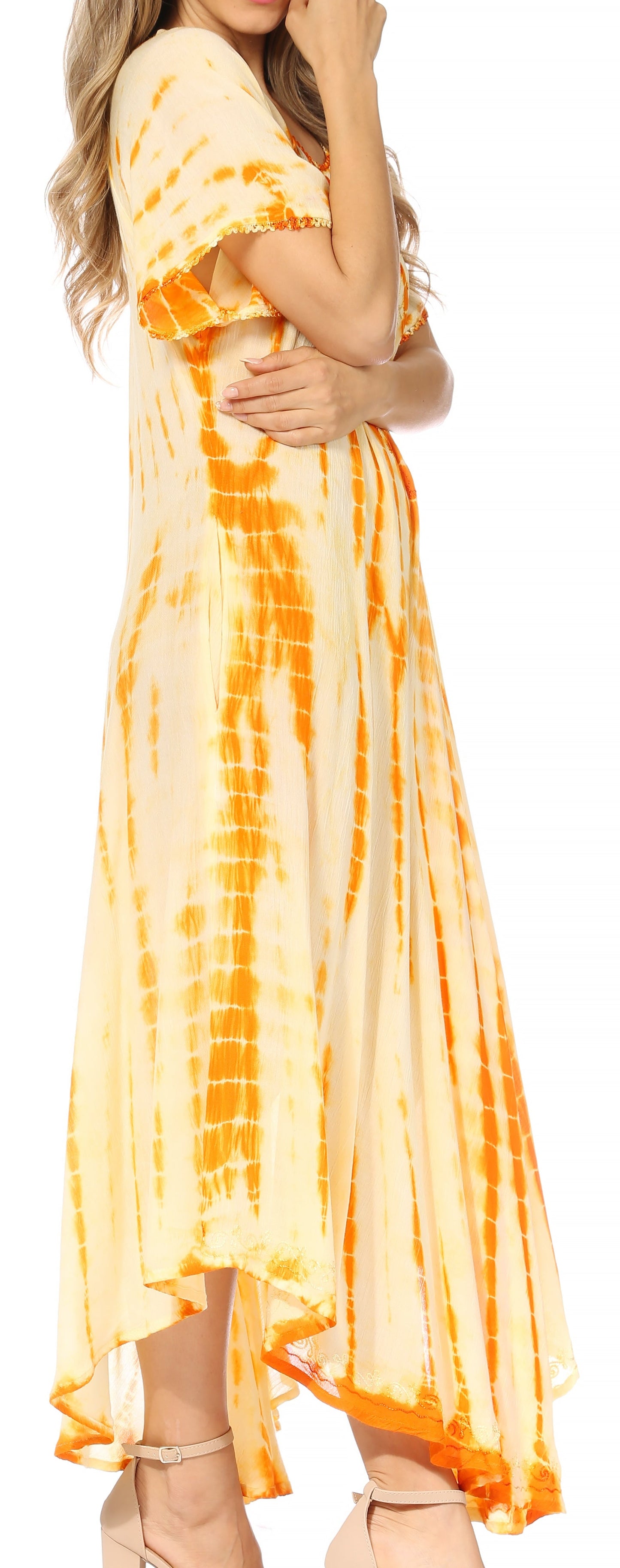 Sakkas Melika Tie Dye Caftan Dress - Concordia Style Boutique