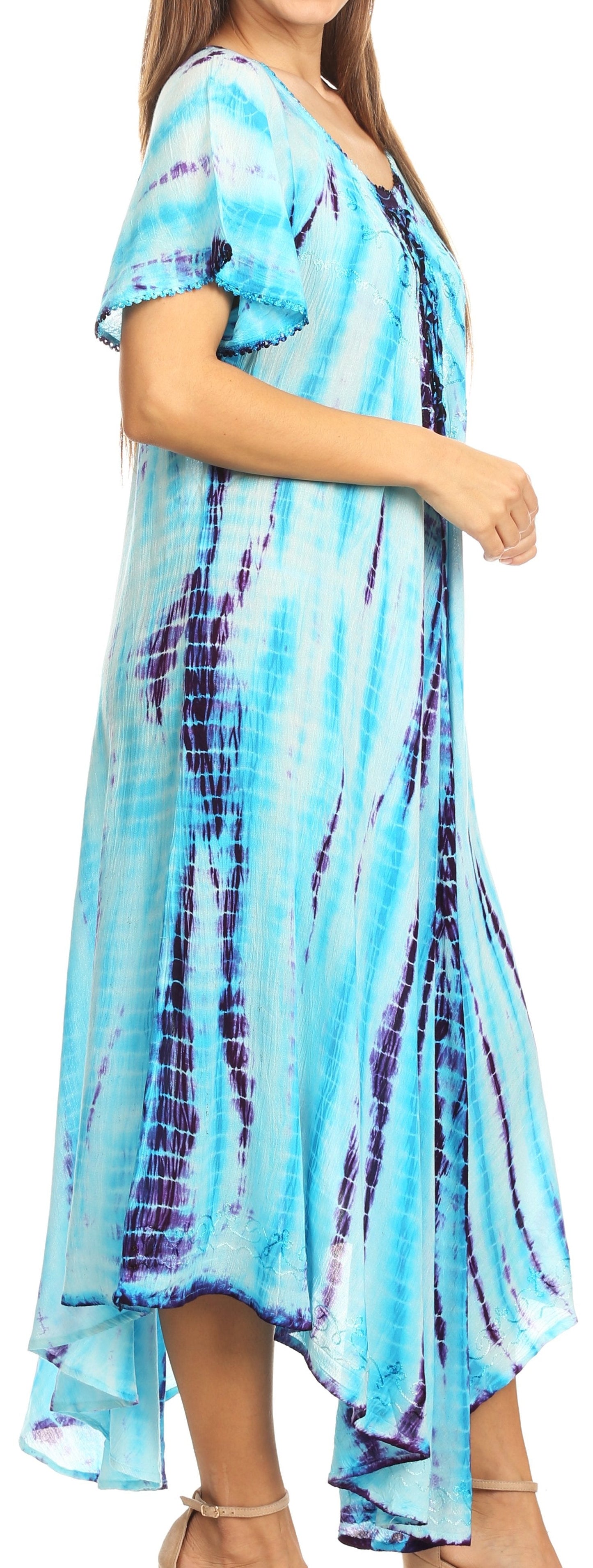 Sakkas Melika Tie Dye Caftan Dress - Concordia Style Boutique