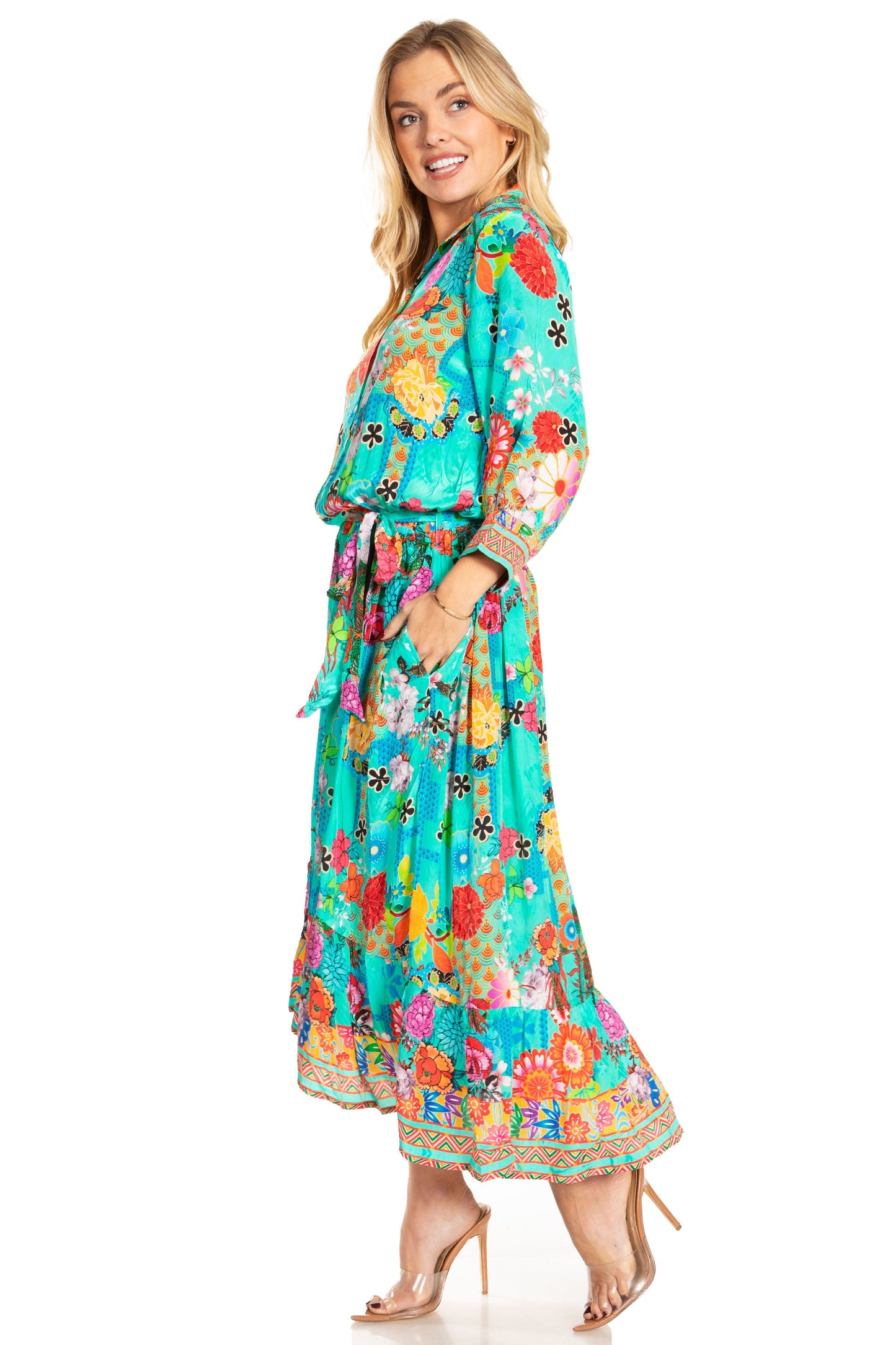 Sakkas Andreas Women's Maxi Dress with Ruffles and Buttons - Concordia Style Boutique
