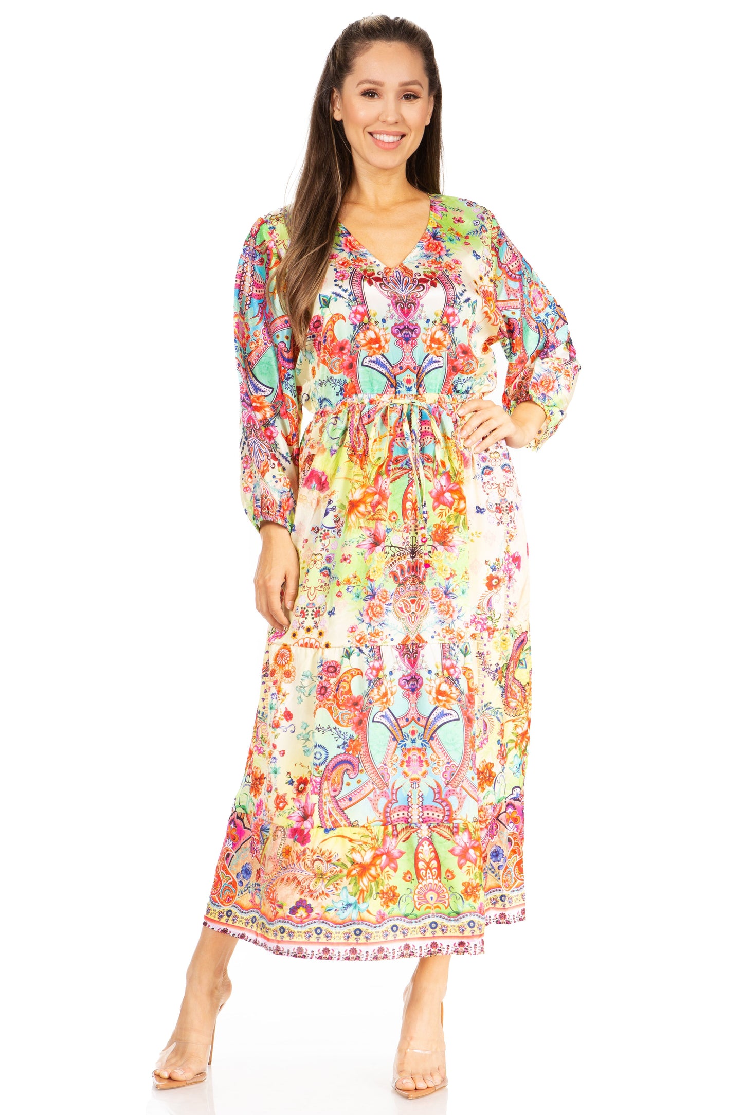 Sakkas Katty Floral Print Women's Boho Maxi Dress - Concordia Style Boutique
