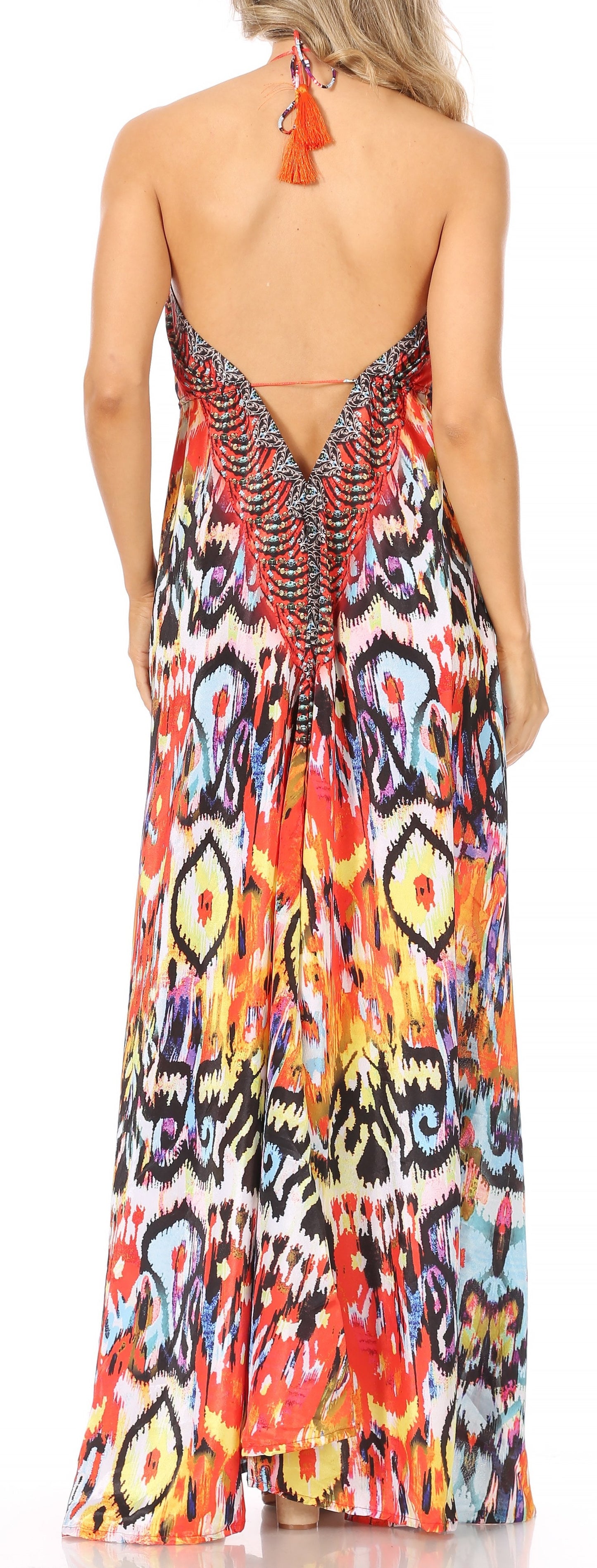 Sakkas Lizi Womens Maxi High-low Halter Handkerchief Long Dress Beach Party - Concordia Style Boutique