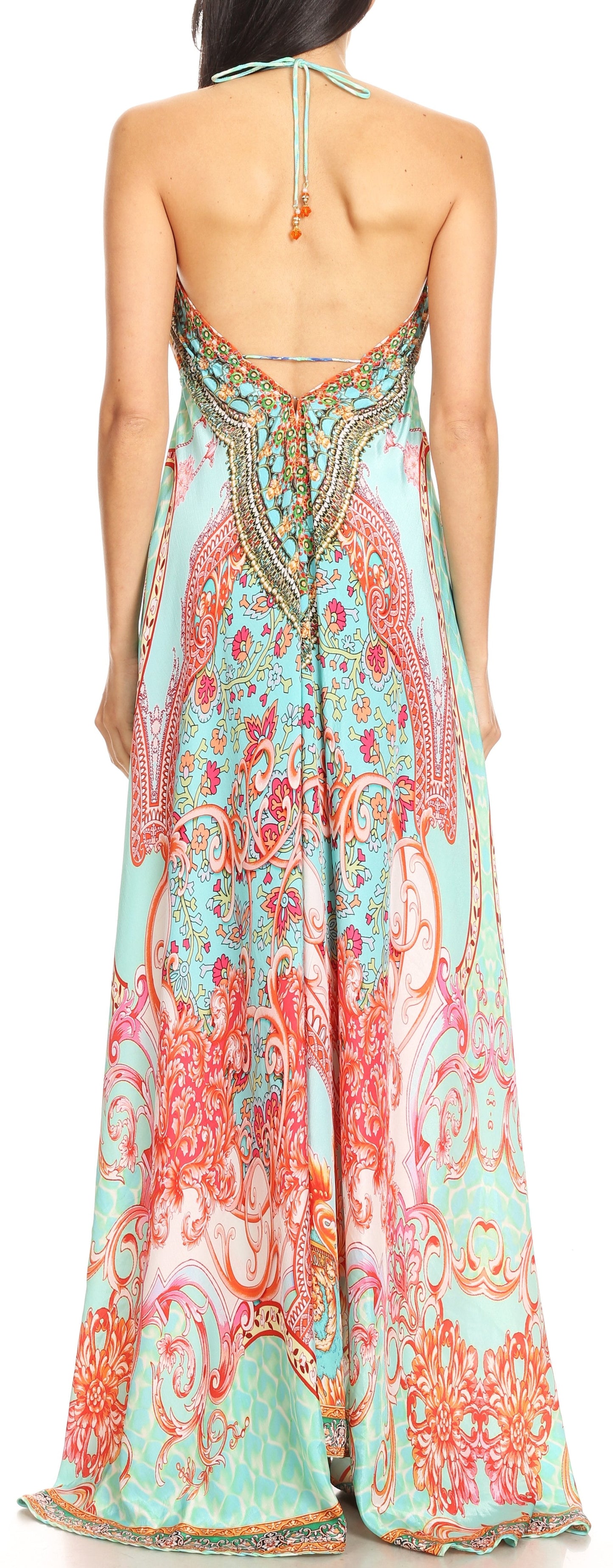Sakkas Lizi Womens Maxi High-low Halter Handkerchief Long Dress Beach Party - Concordia Style Boutique