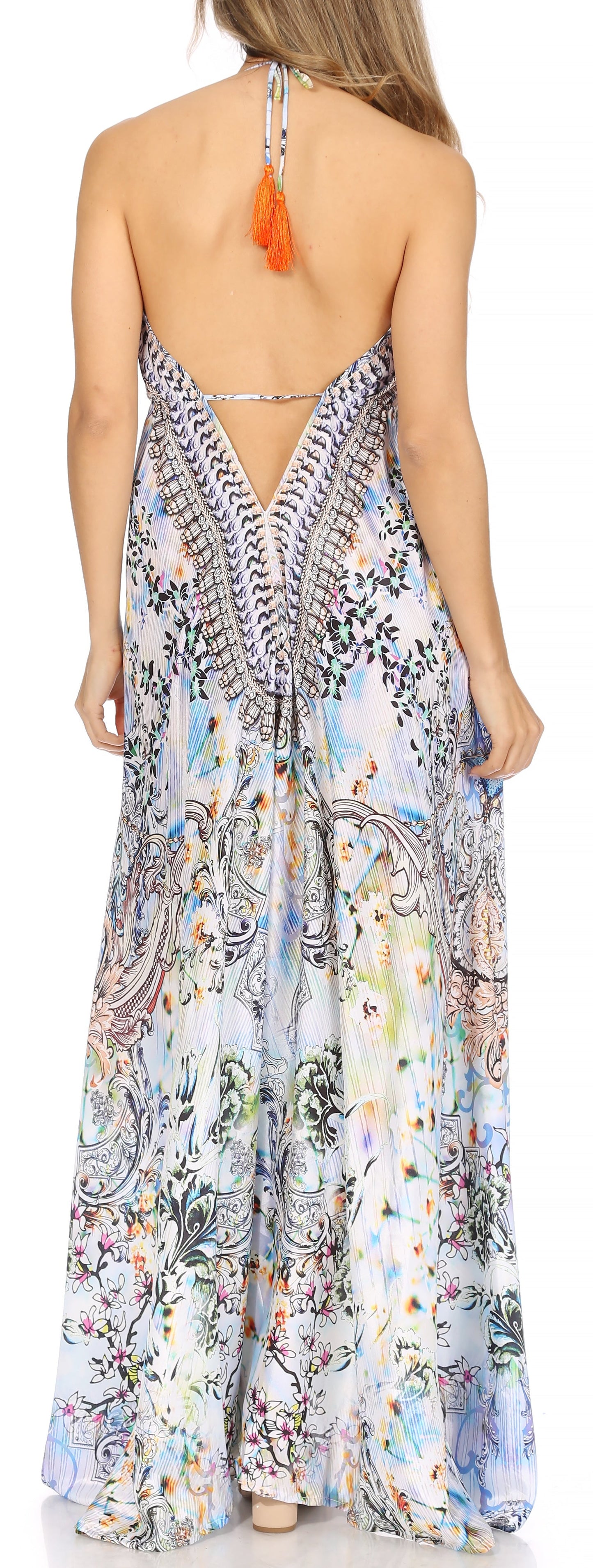 Sakkas Lizi Womens Maxi High-low Halter Handkerchief Long Dress Beach Party - Concordia Style Boutique