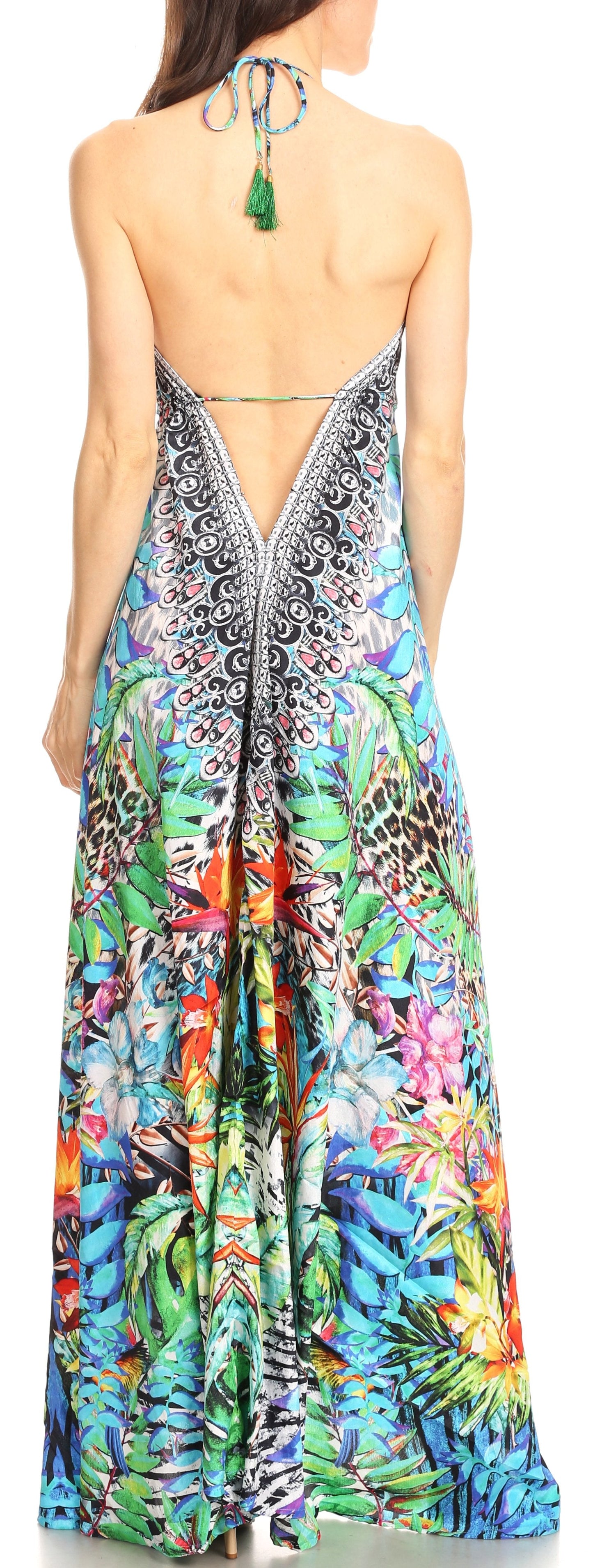 Sakkas Lizi Womens Maxi High-low Halter Handkerchief Long Dress Beach Party - Concordia Style Boutique