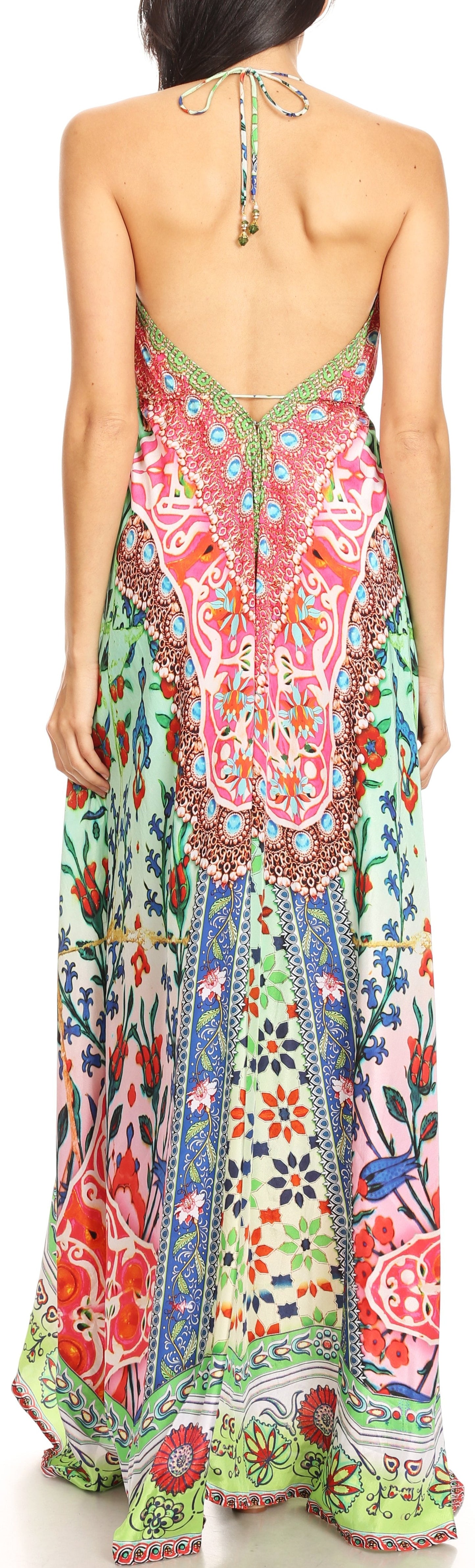 Sakkas Lizi Womens Maxi High-low Halter Handkerchief Long Dress Beach Party - Concordia Style Boutique