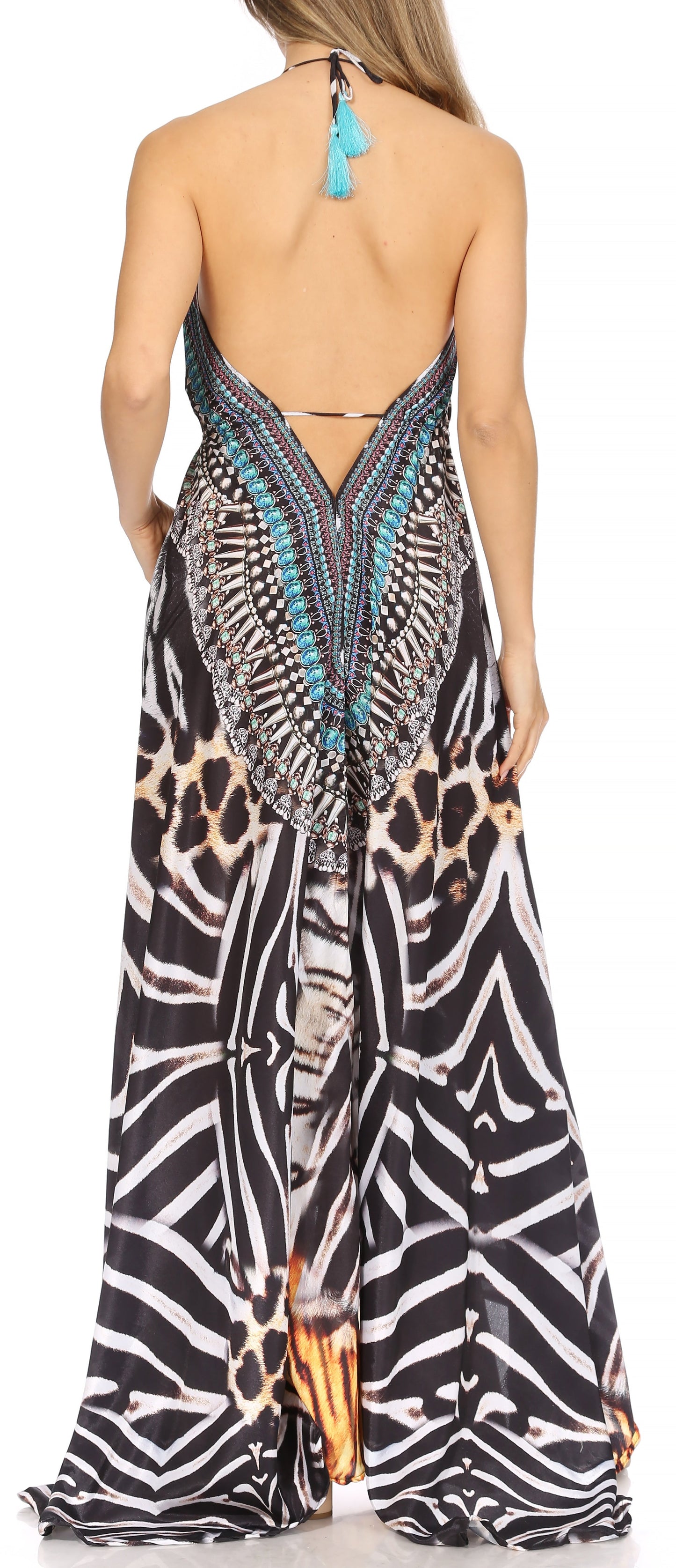 Sakkas Lizi Womens Maxi High-low Halter Handkerchief Long Dress Beach Party - Concordia Style Boutique
