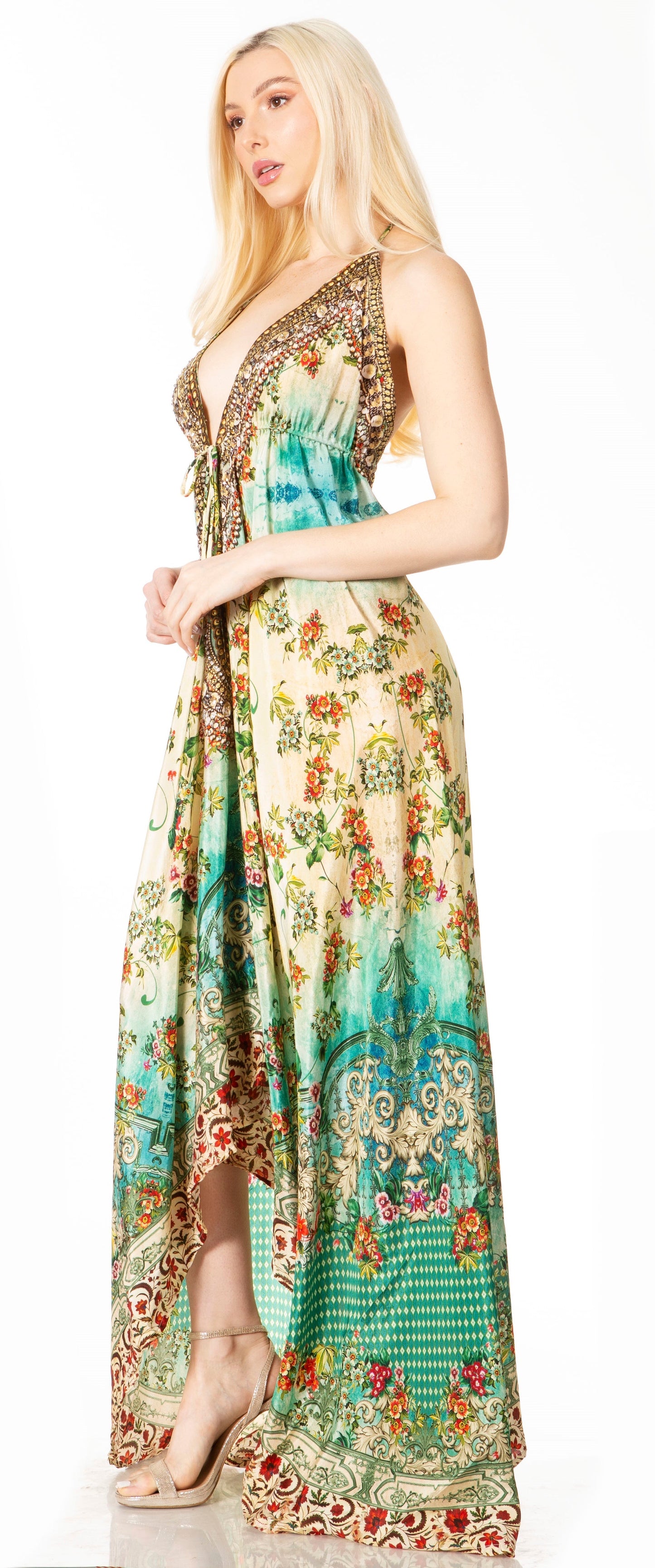Sakkas Lizi 2 Women's High-Low Halter Maxi Dress for Beach and Vacation Parties - Concordia Style Boutique