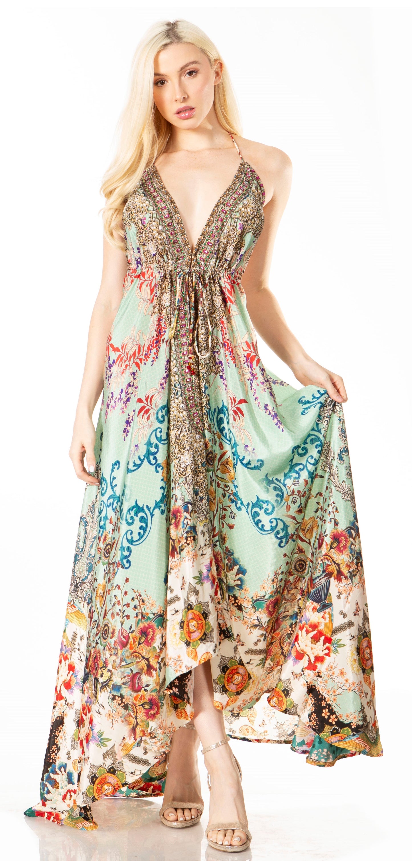 Sakkas Lizi 2 Women's High-Low Halter Maxi Dress for Beach and Vacation Parties - Concordia Style Boutique