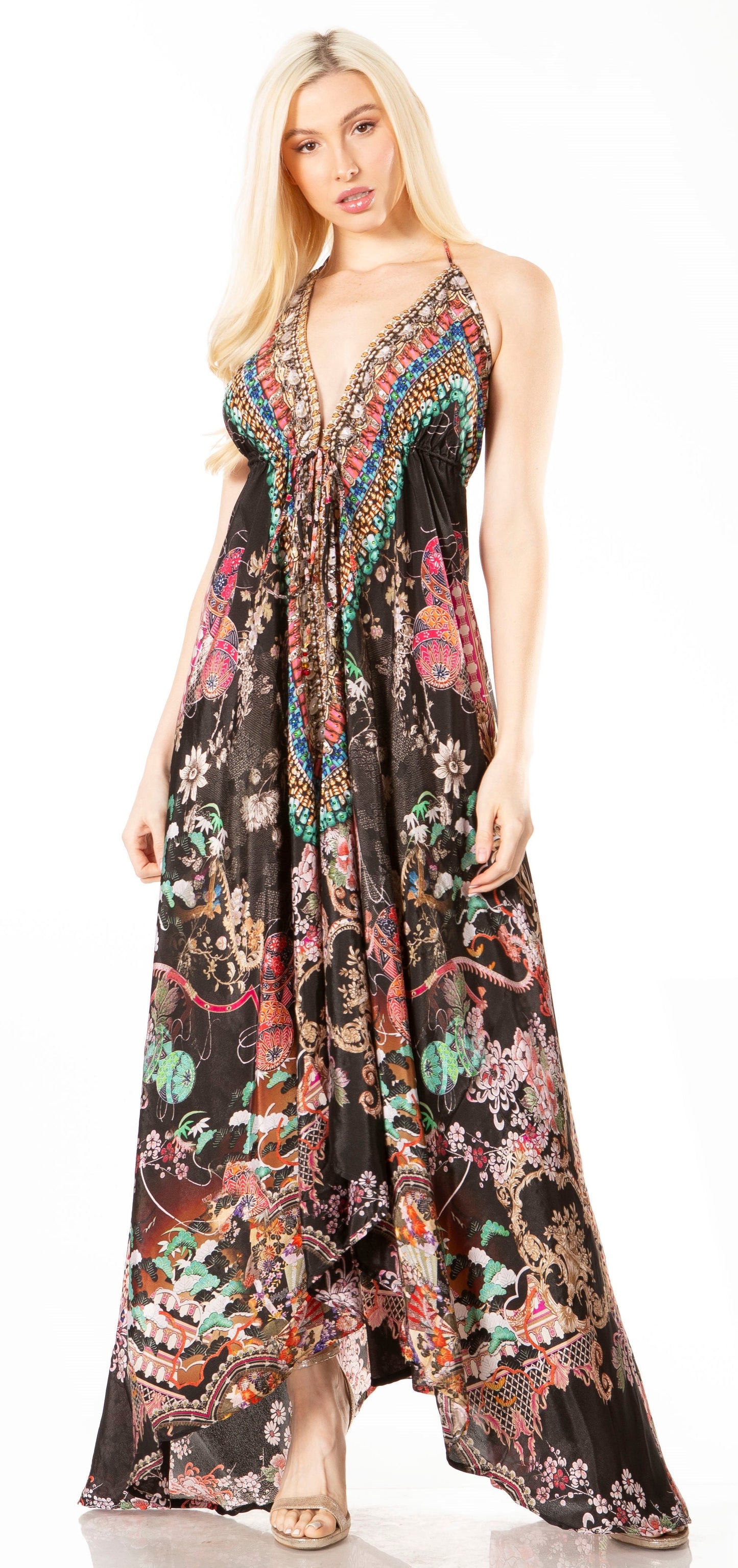 Sakkas Lizi 2 Women's High-Low Halter Maxi Dress for Beach and Vacation Parties - Concordia Style Boutique