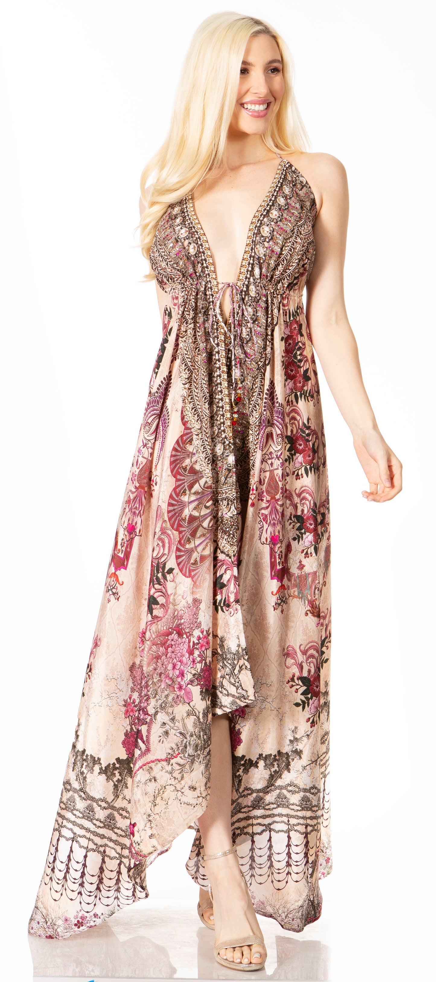 Sakkas Lizi 2 Women's High-Low Halter Maxi Dress for Beach and Vacation Parties - Concordia Style Boutique