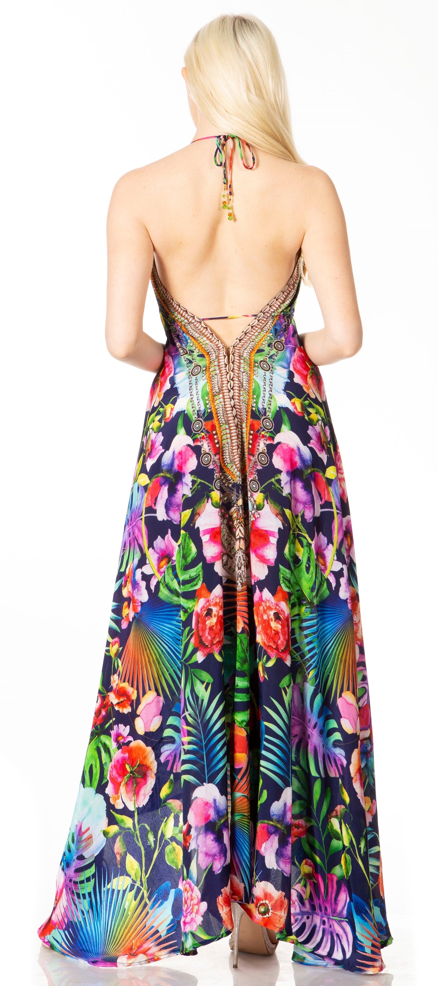 Sakkas Lizi 2 Women's High-Low Halter Maxi Dress for Beach and Vacation Parties - Concordia Style Boutique