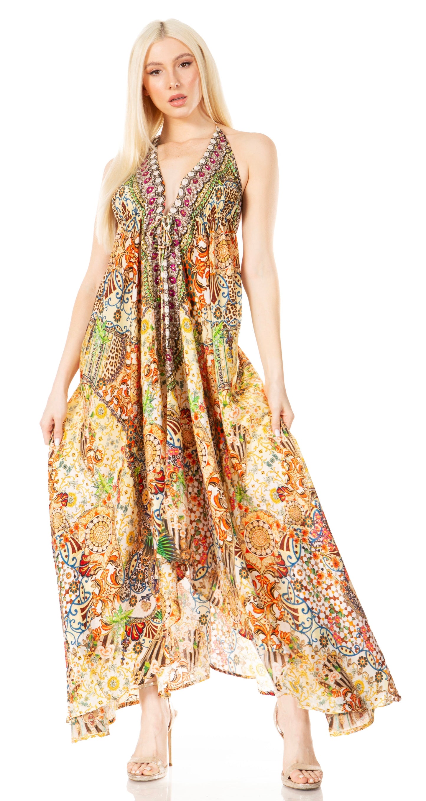 Sakkas Lizi 2 Women's High-Low Halter Maxi Dress for Beach and Vacation Parties - Concordia Style Boutique