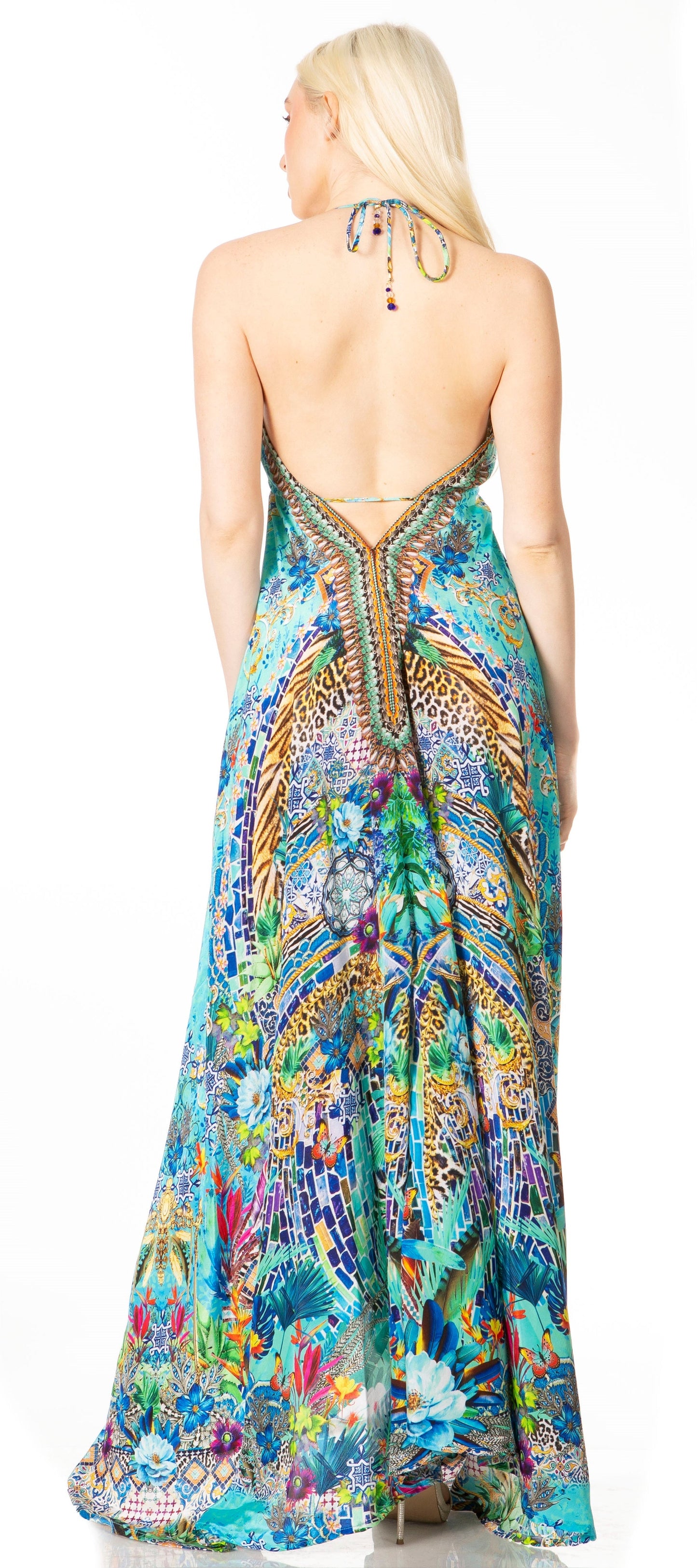 Sakkas Lizi 2 Women's High-Low Halter Maxi Dress for Beach and Vacation Parties - Concordia Style Boutique