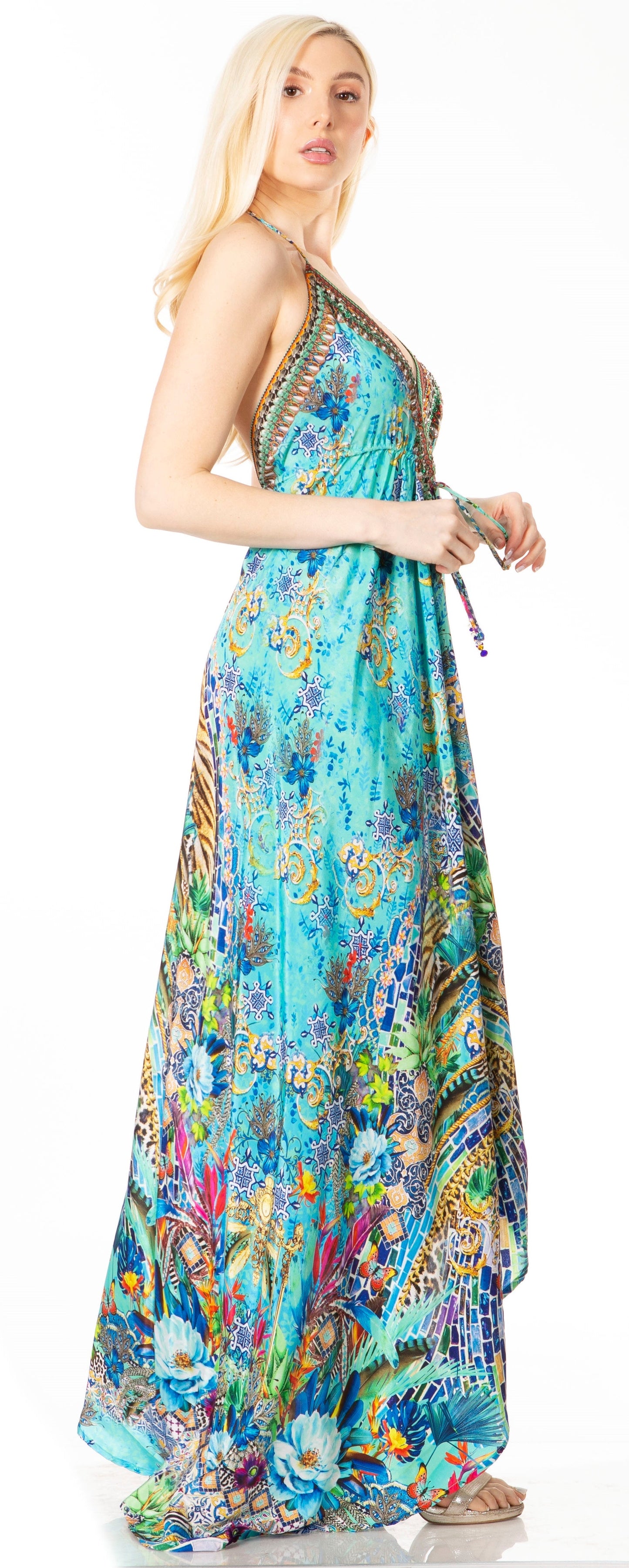Sakkas Lizi 2 Women's High-Low Halter Maxi Dress for Beach and Vacation Parties - Concordia Style Boutique