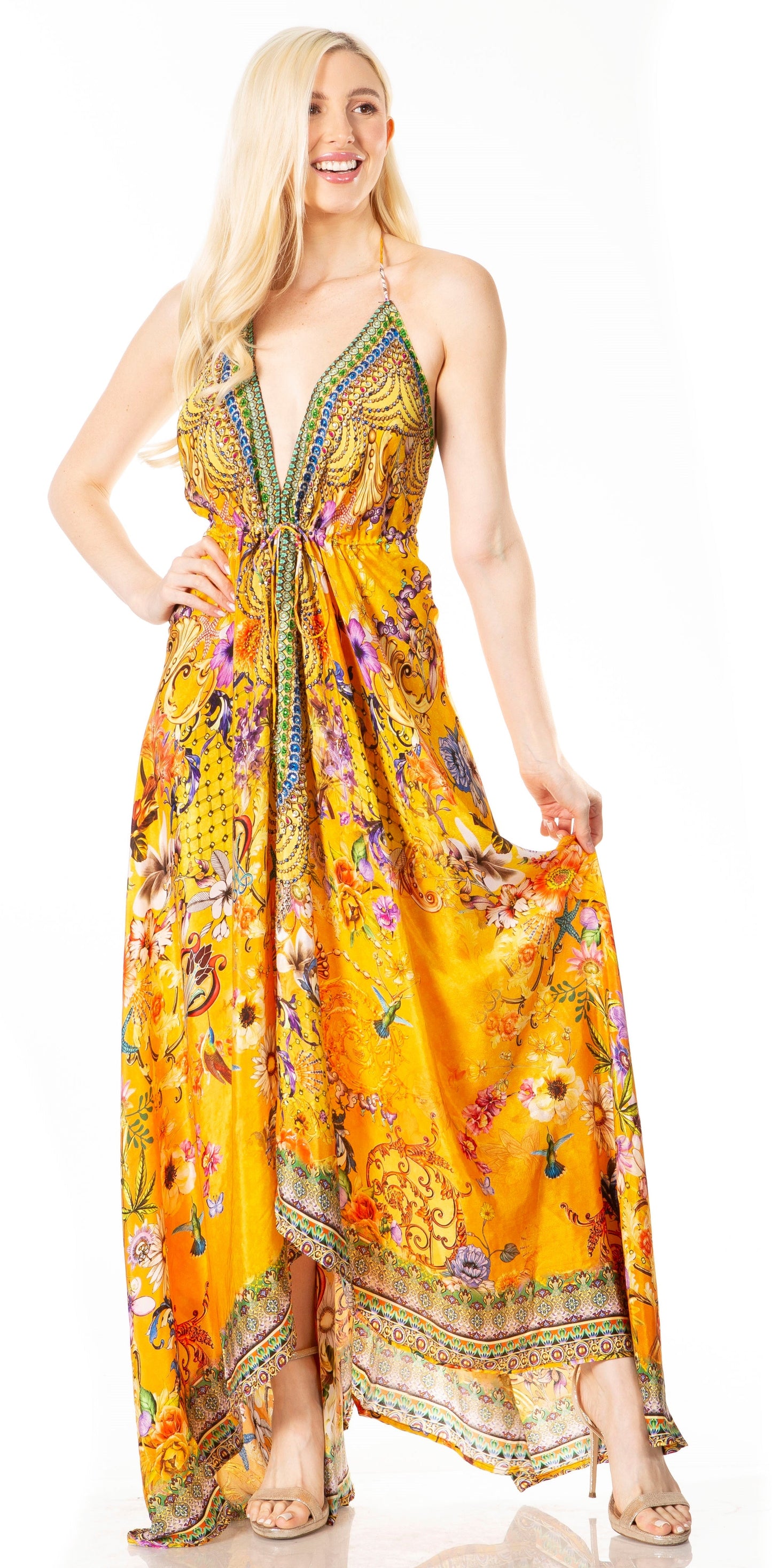 Sakkas Lizi 2 Women's High-Low Halter Maxi Dress for Beach and Vacation Parties - Concordia Style Boutique