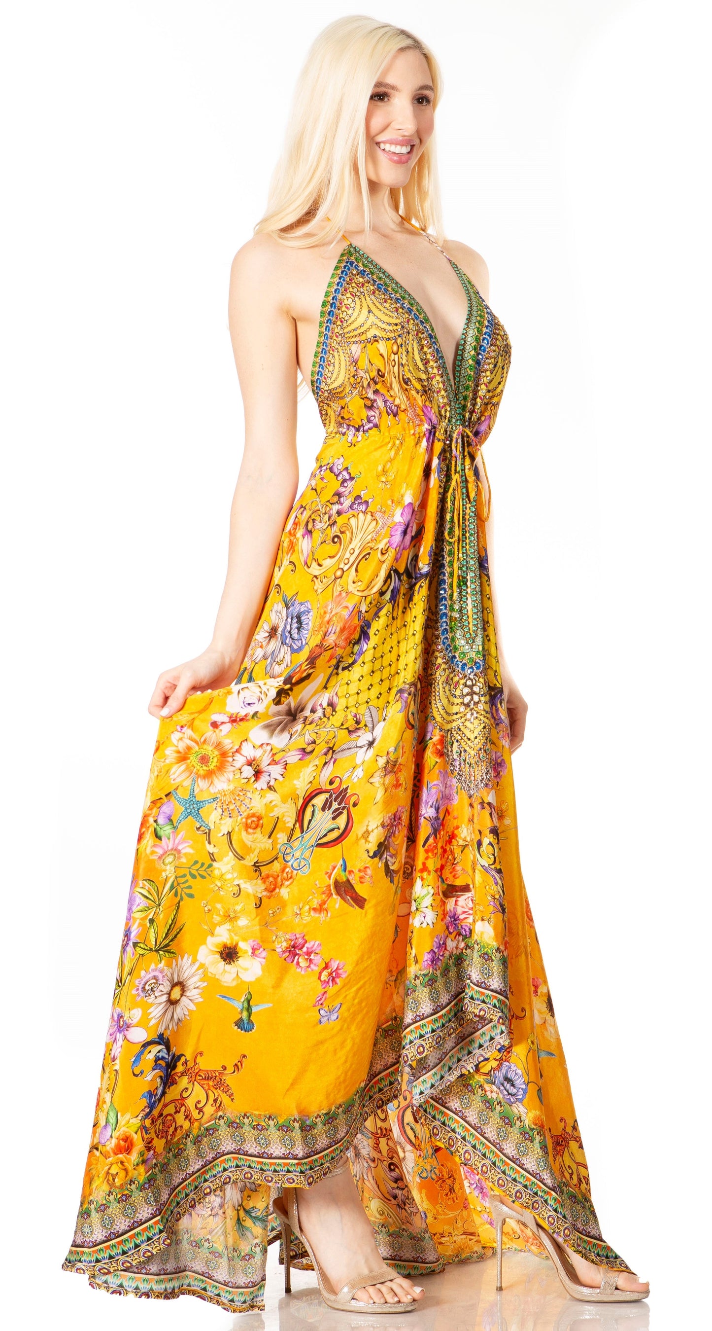 Sakkas Lizi 2 Women's High-Low Halter Maxi Dress for Beach and Vacation Parties - Concordia Style Boutique