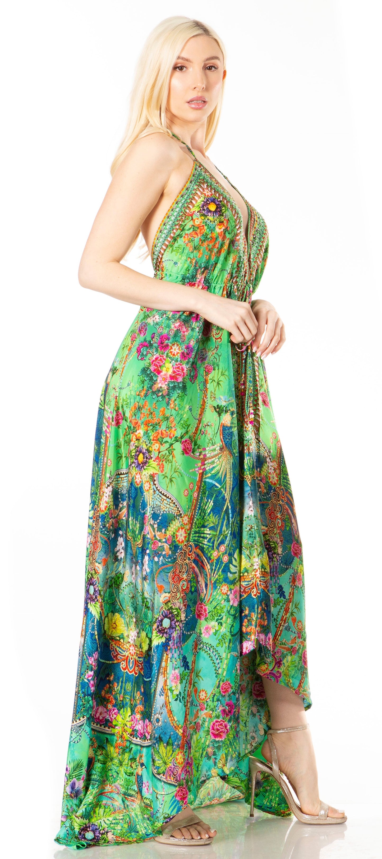Sakkas Lizi 2 Women's High-Low Halter Maxi Dress for Beach and Vacation Parties - Concordia Style Boutique