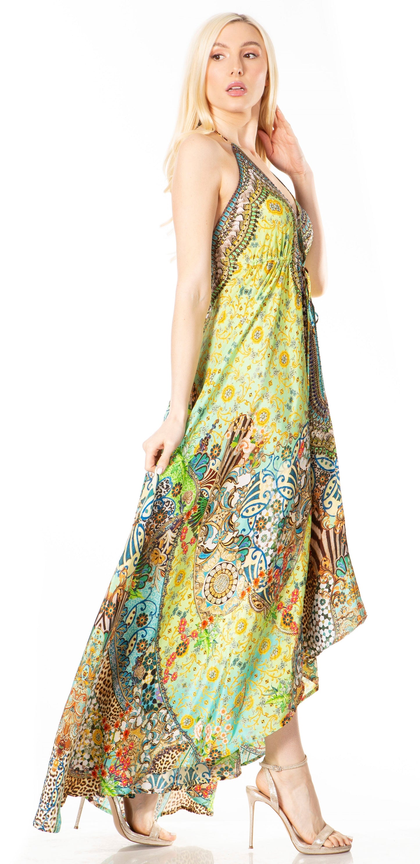 Sakkas Lizi 2 Women's High-Low Halter Maxi Dress for Beach and Vacation Parties - Concordia Style Boutique